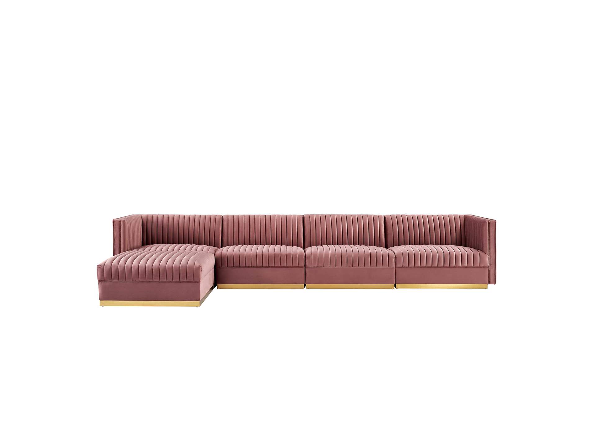 Sanguine Channel Tufted Performance Velvet 5 Piece Modular Sectional Sofa image 3