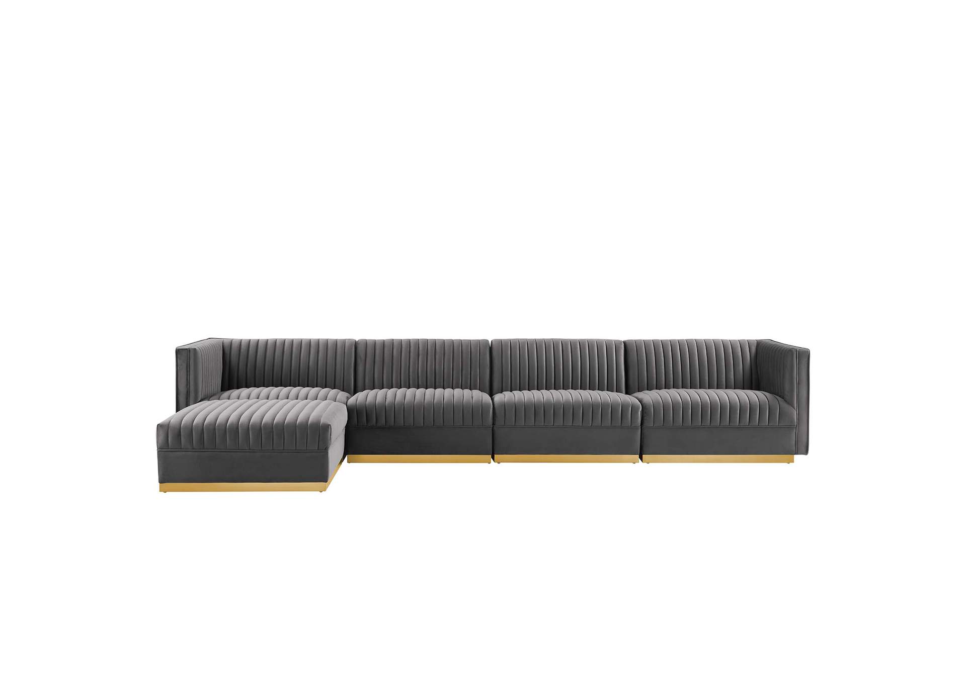 Sanguine Channel Tufted Performance Velvet 5 Piece Modular Sectional Sofa image 3