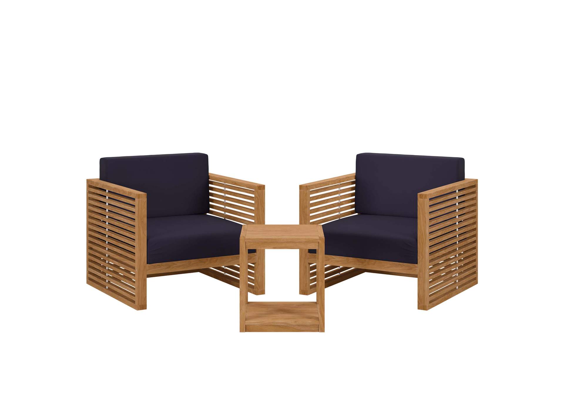 Carlsbad 3-Piece Teak Wood Outdoor Patio Set By Modway