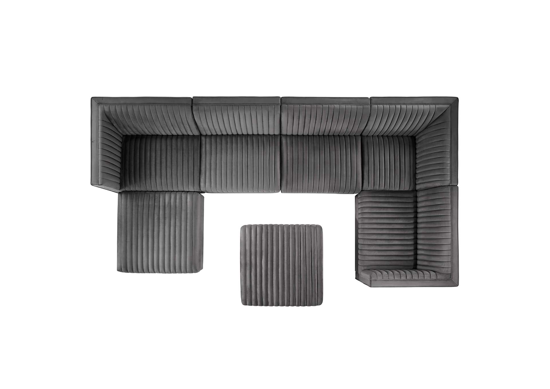 Sanguine Channel Tufted Performance Velvet 7-Piece Right-Facing Modular Sectional Sofa image 4