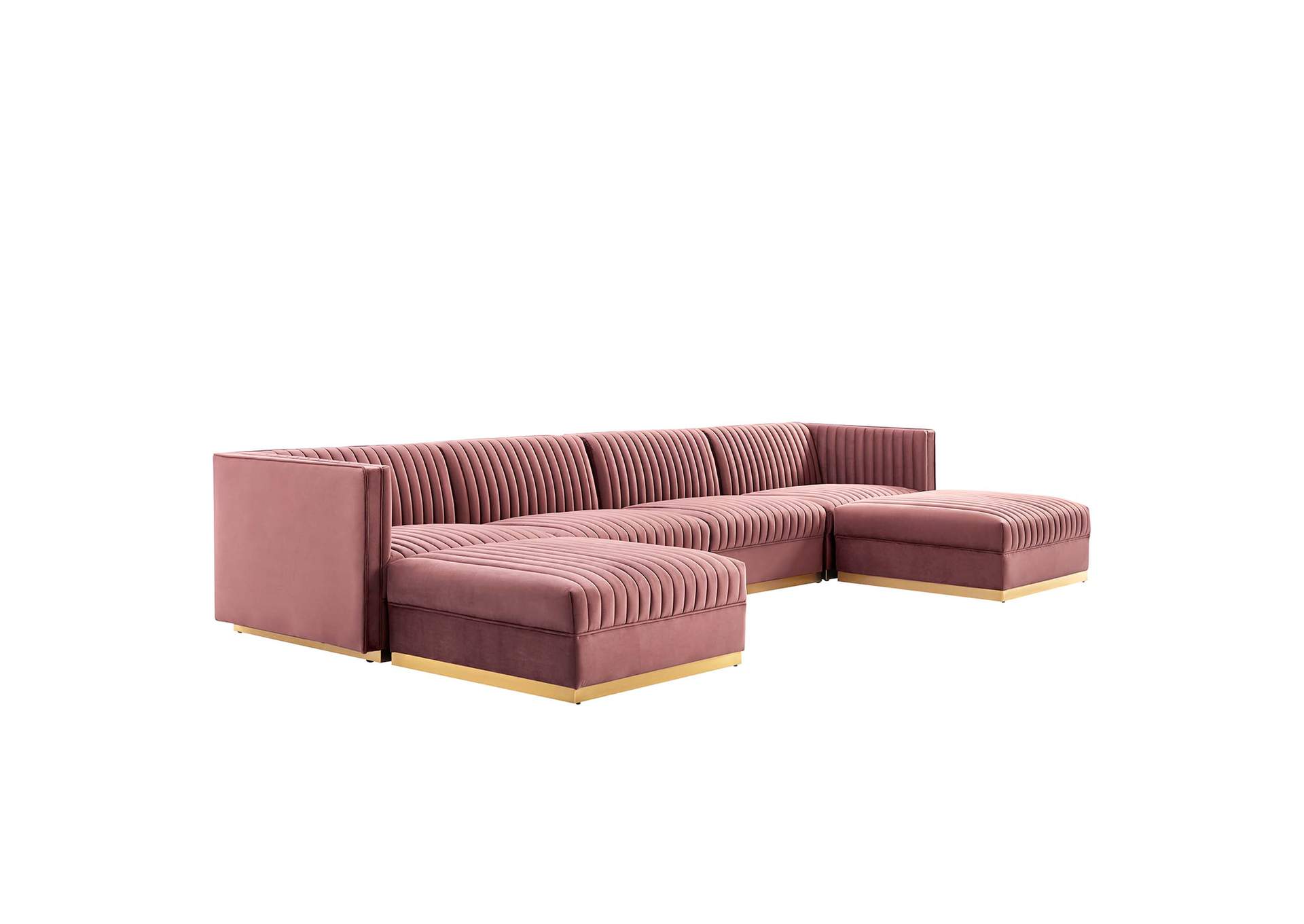 Sanguine Channel Tufted Performance Velvet 6-Piece Modular Sectional Sofa image 3