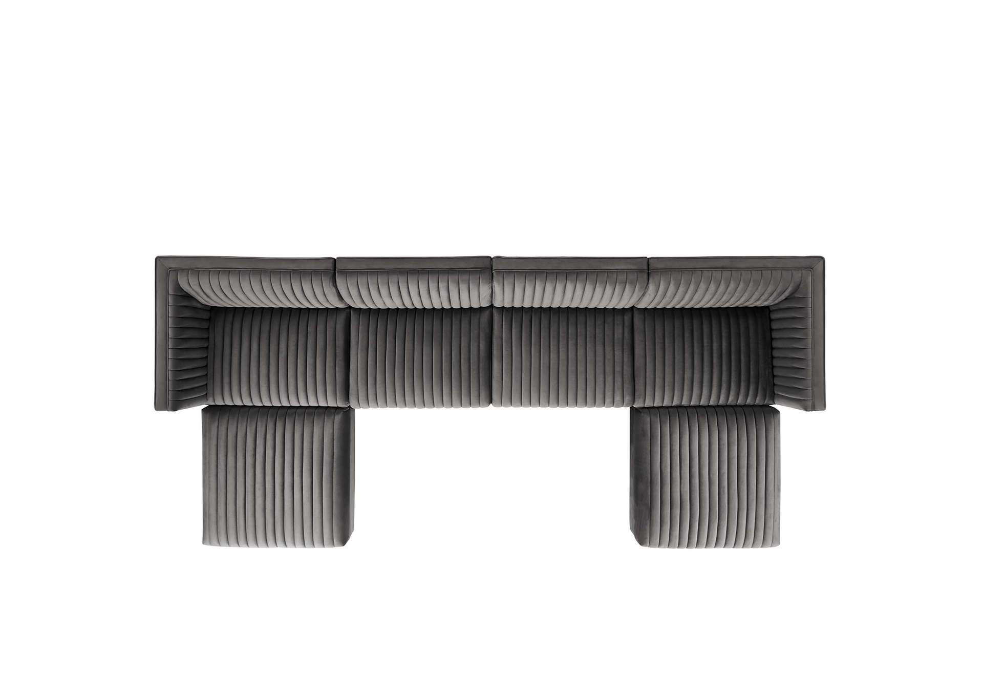Sanguine Channel Tufted Performance Velvet 6-Piece Modular Sectional Sofa image 4