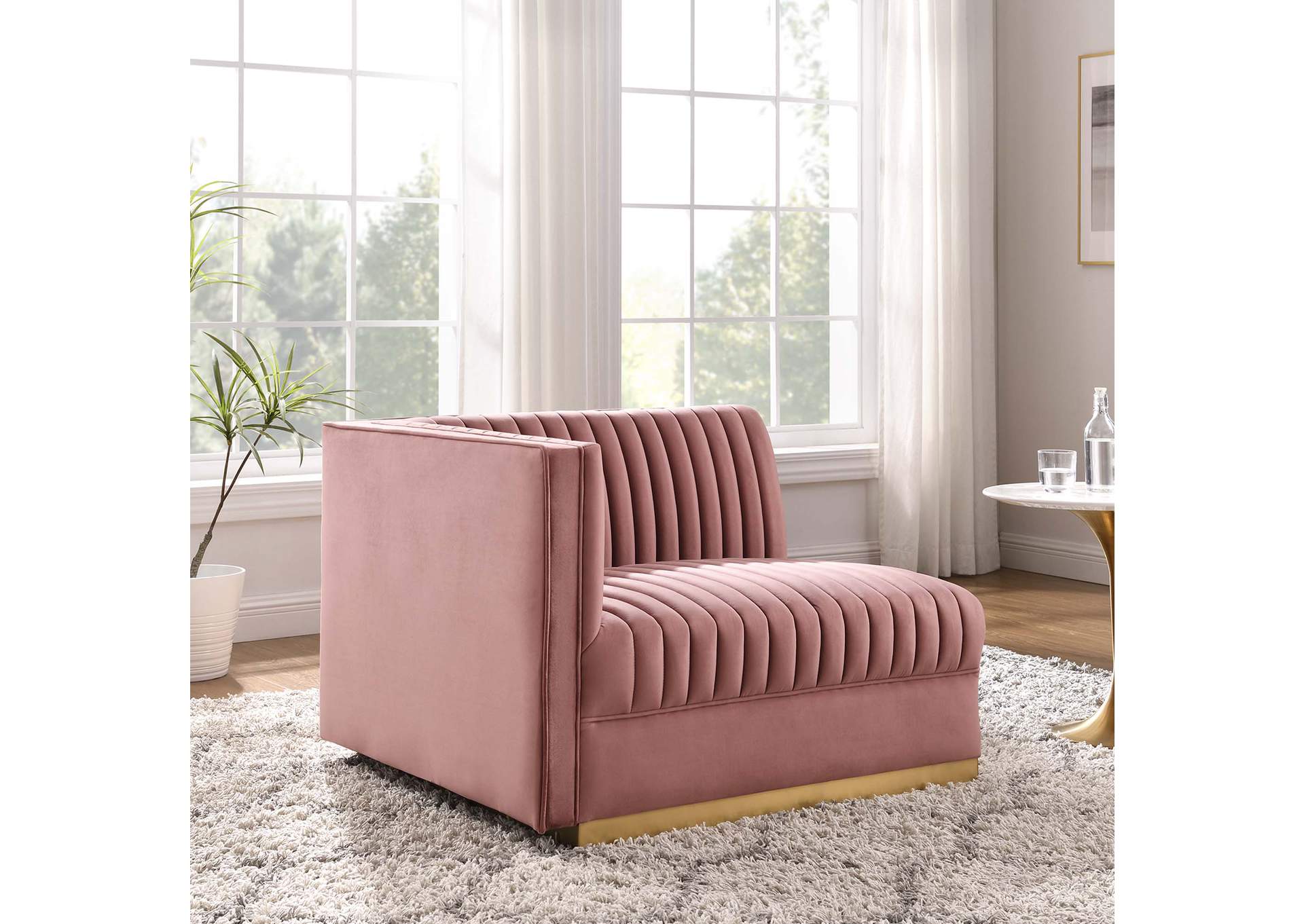 Sanguine Channel Tufted Performance Velvet Modular Sectional Sofa Left-Arm Chair By Modway image 9