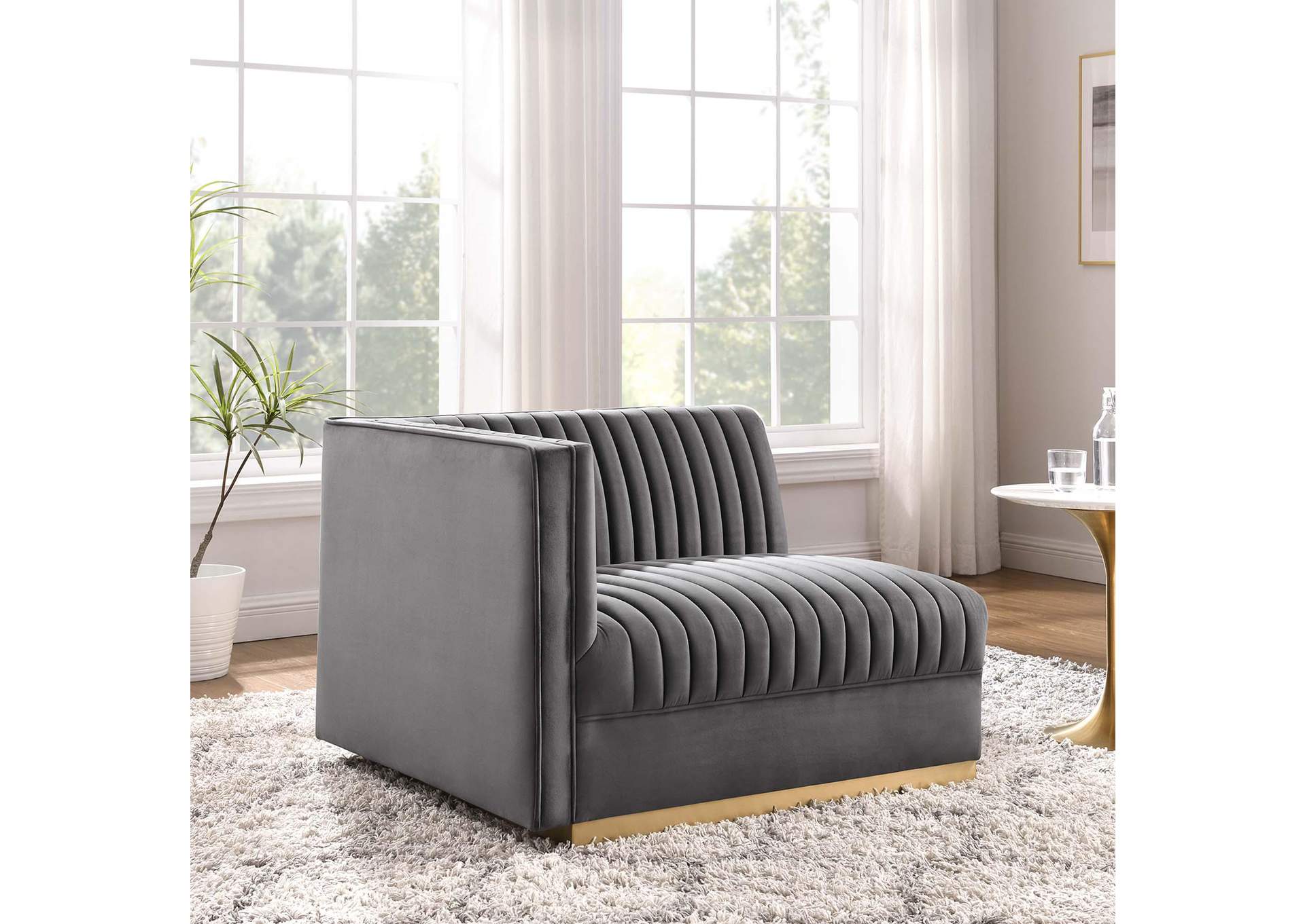 Sanguine Channel Tufted Performance Velvet Modular Sectional Sofa Left-Arm Chair By Modway image 9