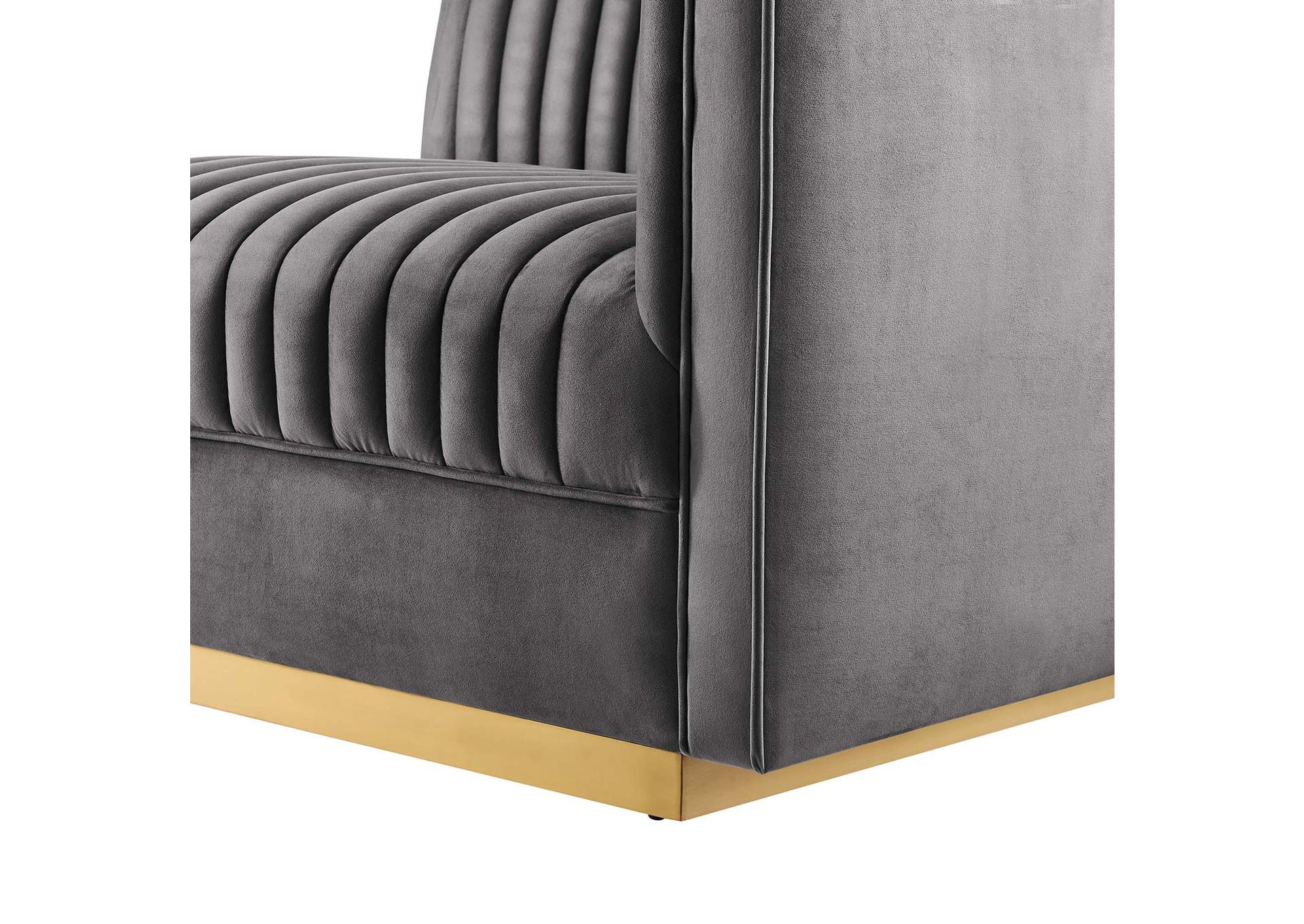 Sanguine Channel Tufted Performance Velvet Modular Sectional Sofa Right-Arm Chair image 6