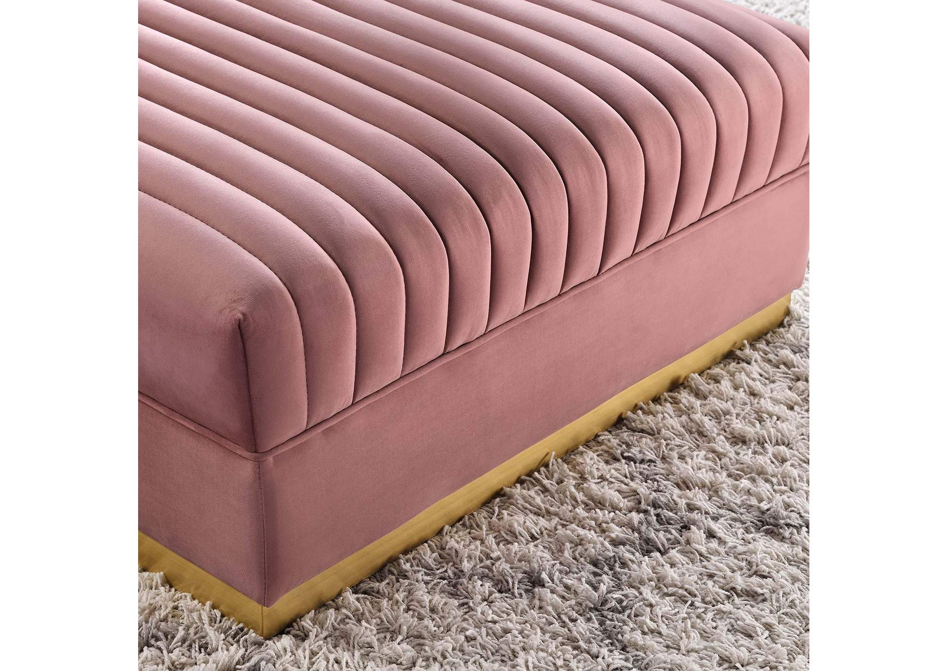 Sanguine Channel Tufted Performance Velvet Modular Sectional Sofa Ottoman image 6