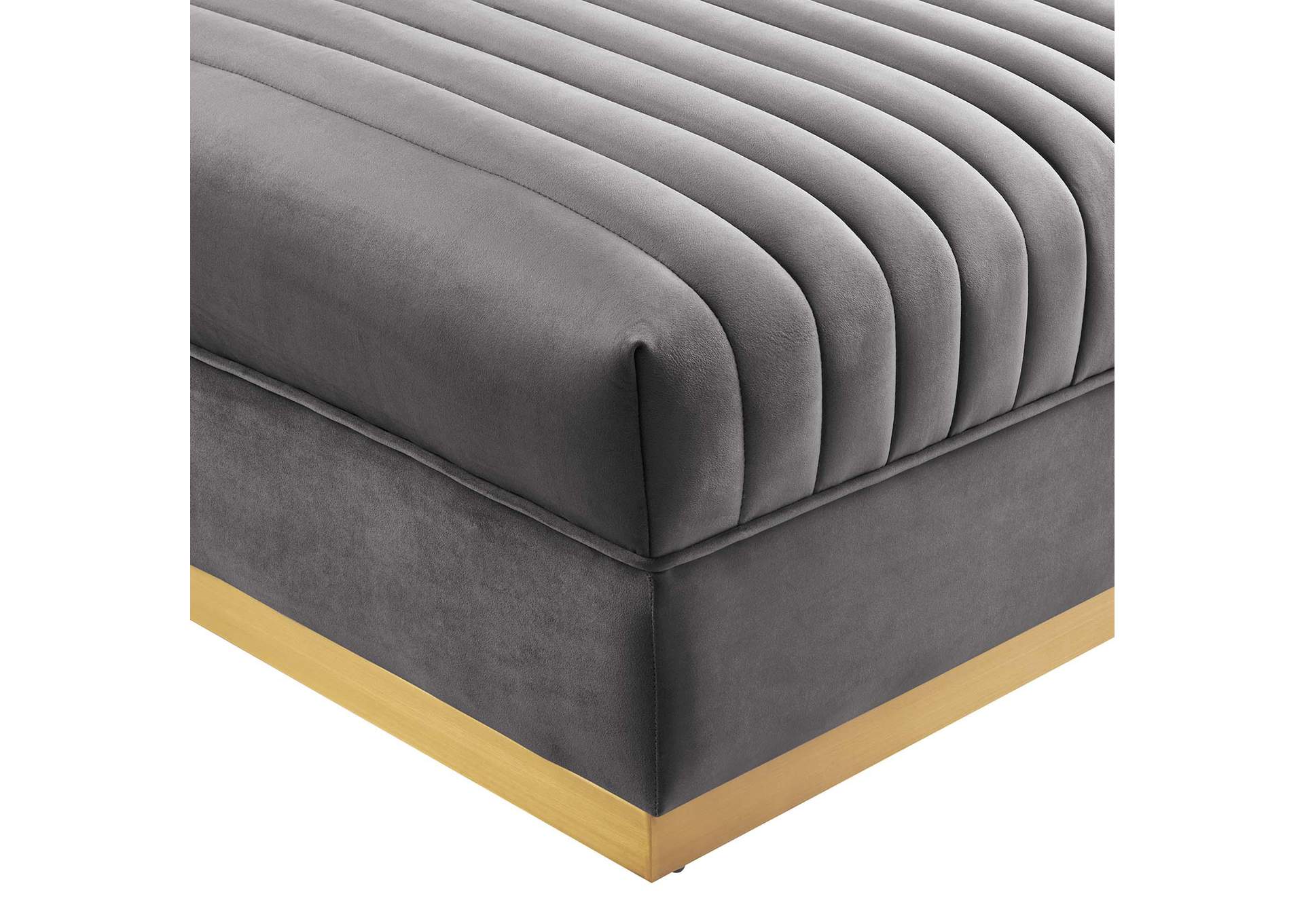 Sanguine Channel Tufted Performance Velvet Modular Sectional Sofa Ottoman image 4