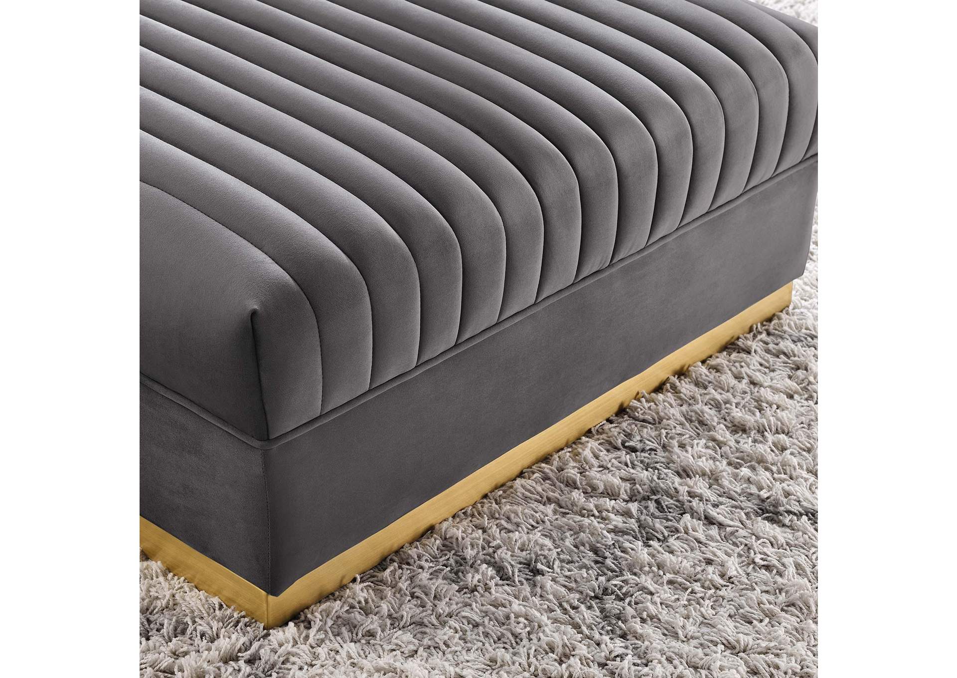 Sanguine Channel Tufted Performance Velvet Modular Sectional Sofa Ottoman image 6