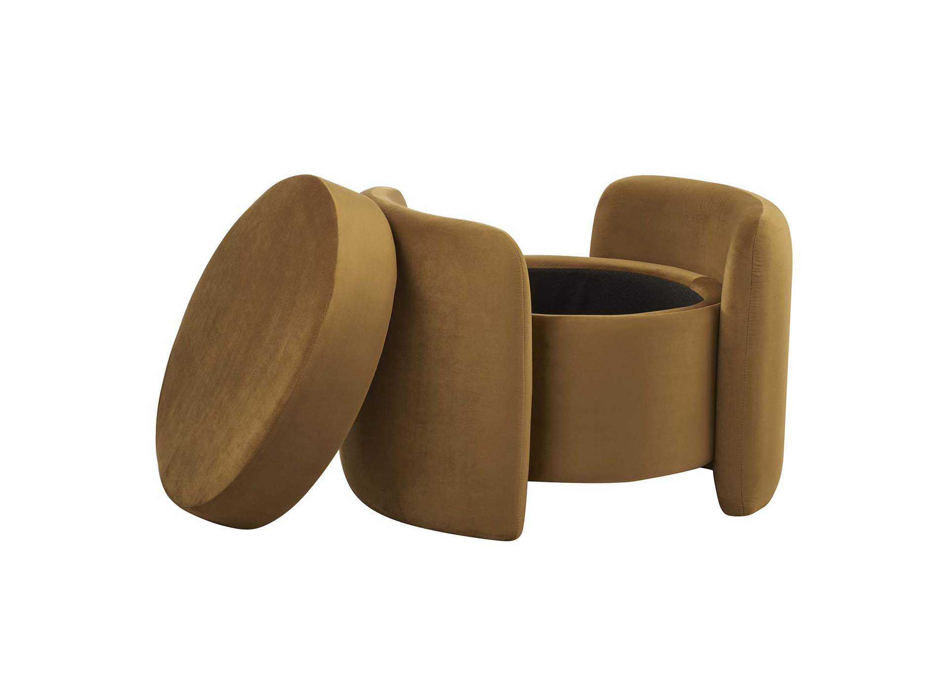 Nebula Upholstered Performance Velvet Ottoman image 3