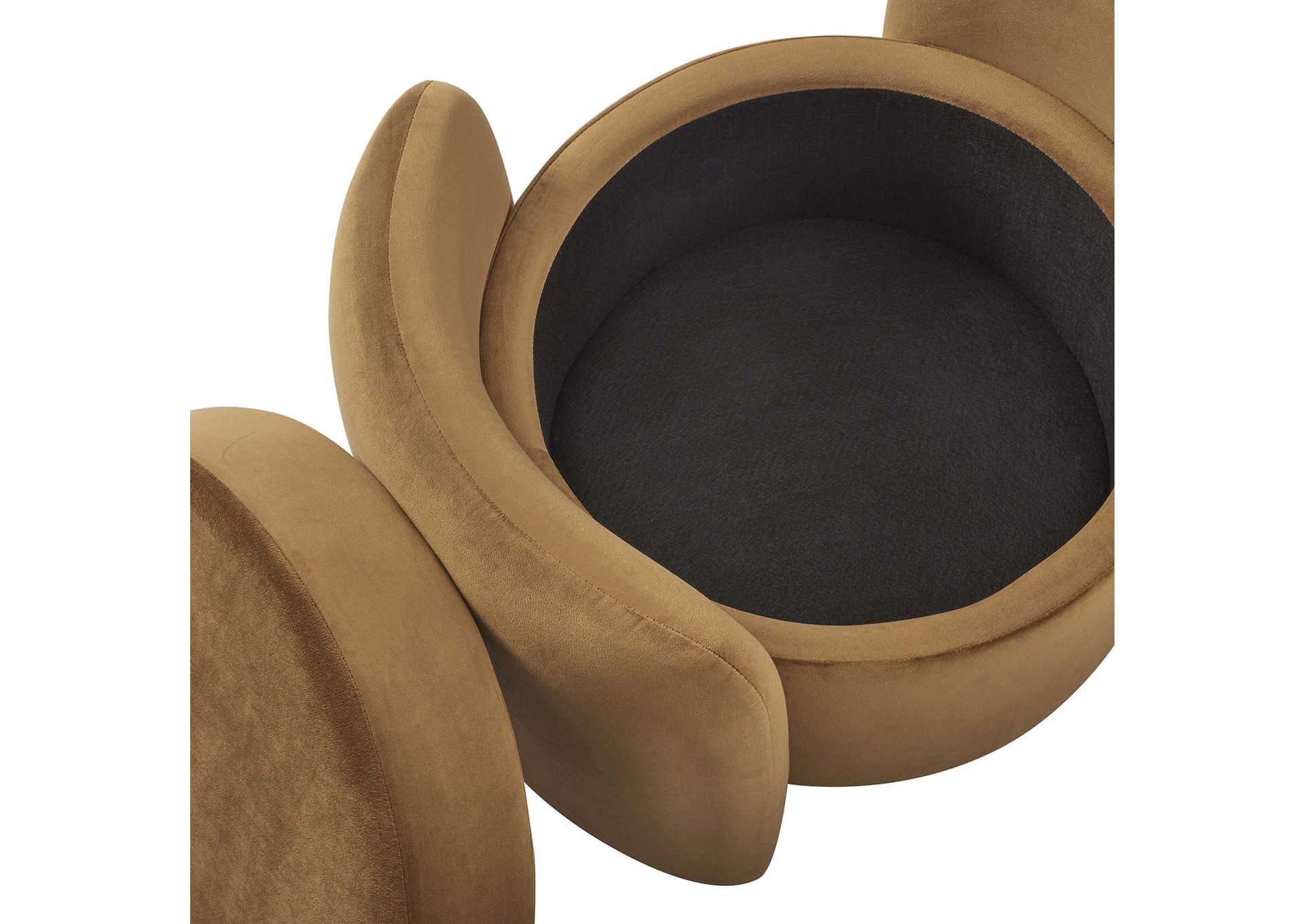 Nebula Upholstered Performance Velvet Ottoman image 8