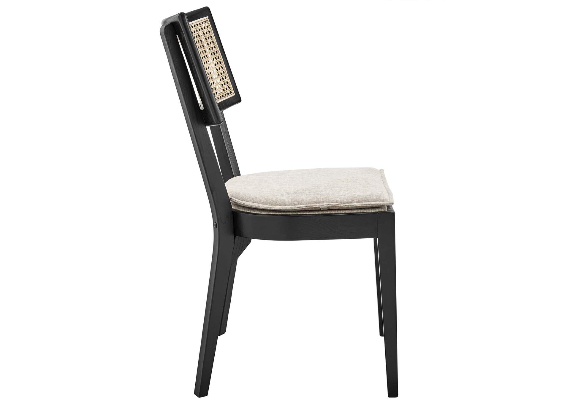 Caledonia Fabric Upholstered Wood Dining Chair Set Of 2