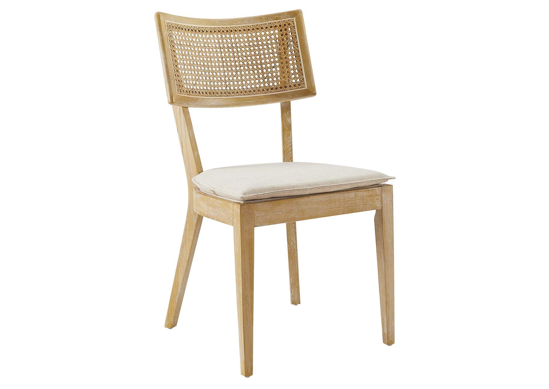 Caledonia Fabric Upholstered Wood Dining Chair Set Of 2