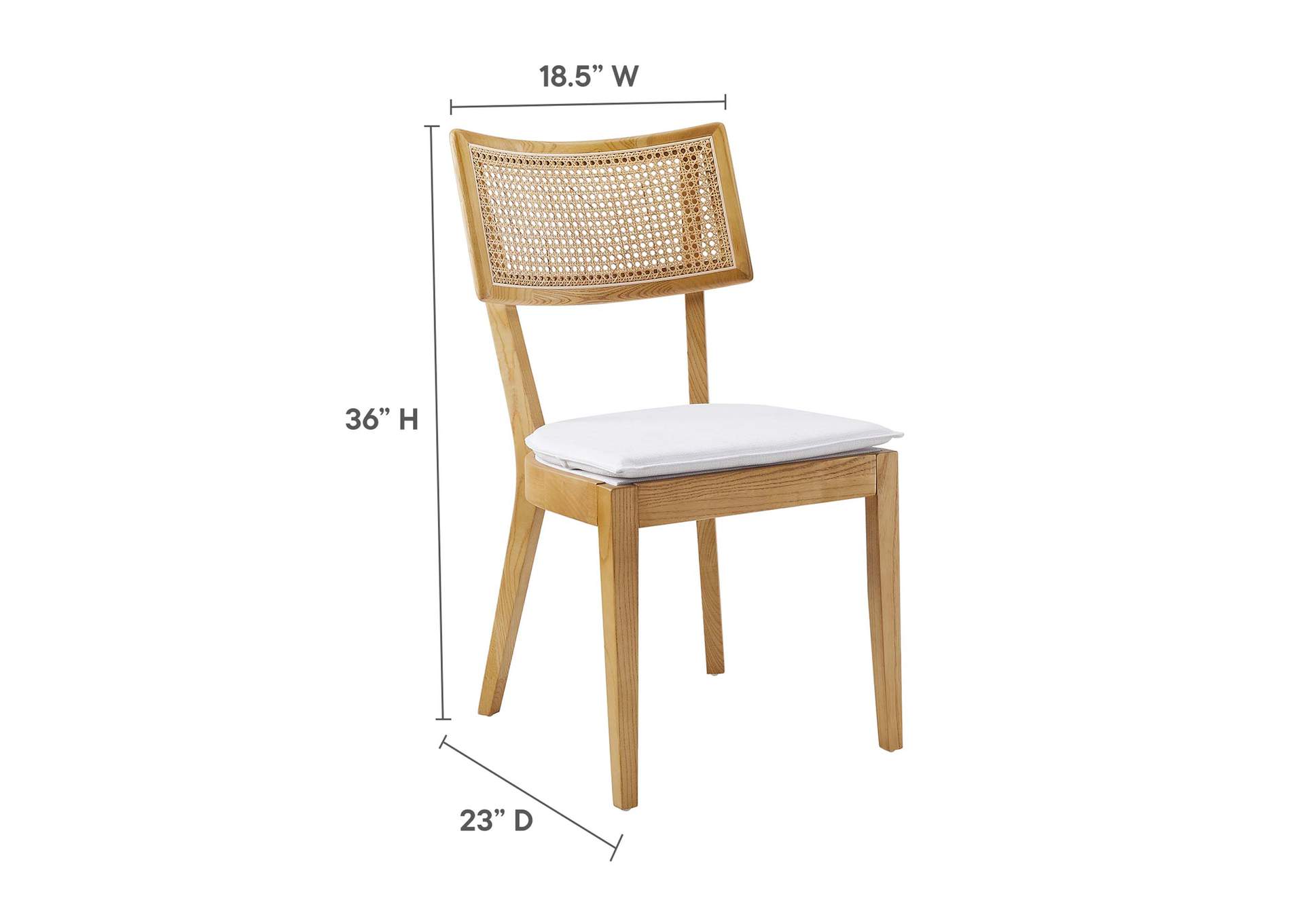Caledonia Fabric Upholstered Wood Dining Chair Set Of 2