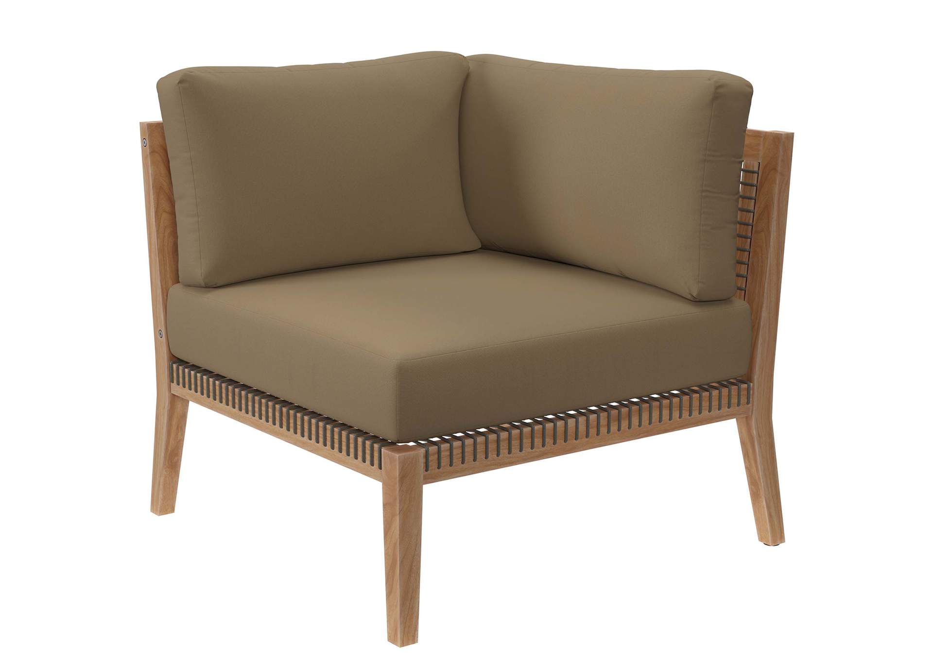 Clearwater Outdoor Patio Teak Wood 6-Piece Sectional Sofa