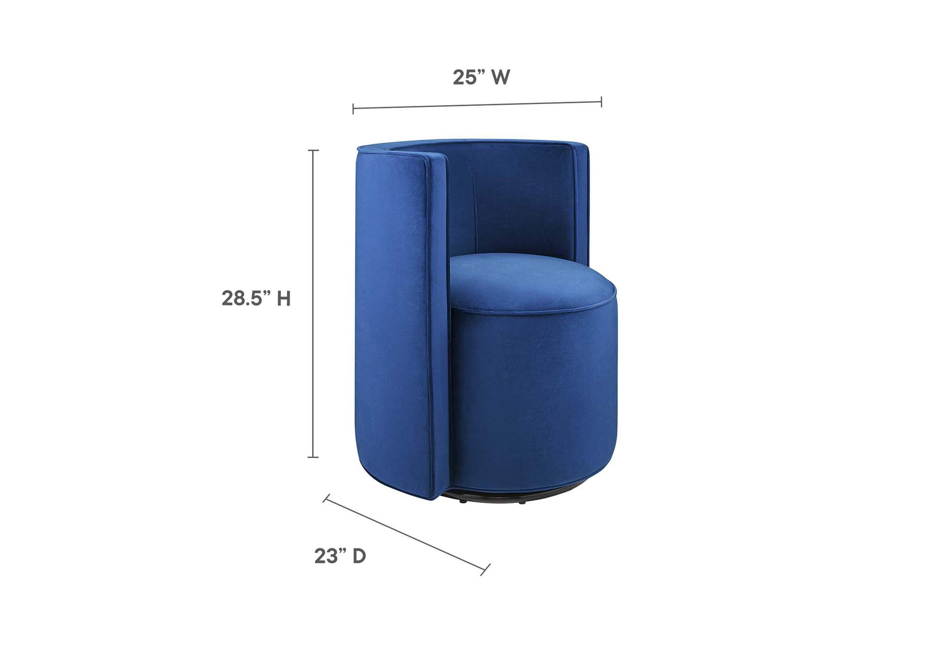 Della Performance Velvet Fabric Swivel Chair image 7