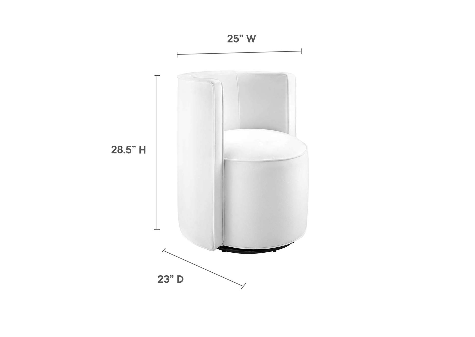 Della Performance Velvet Fabric Swivel Chair image 7