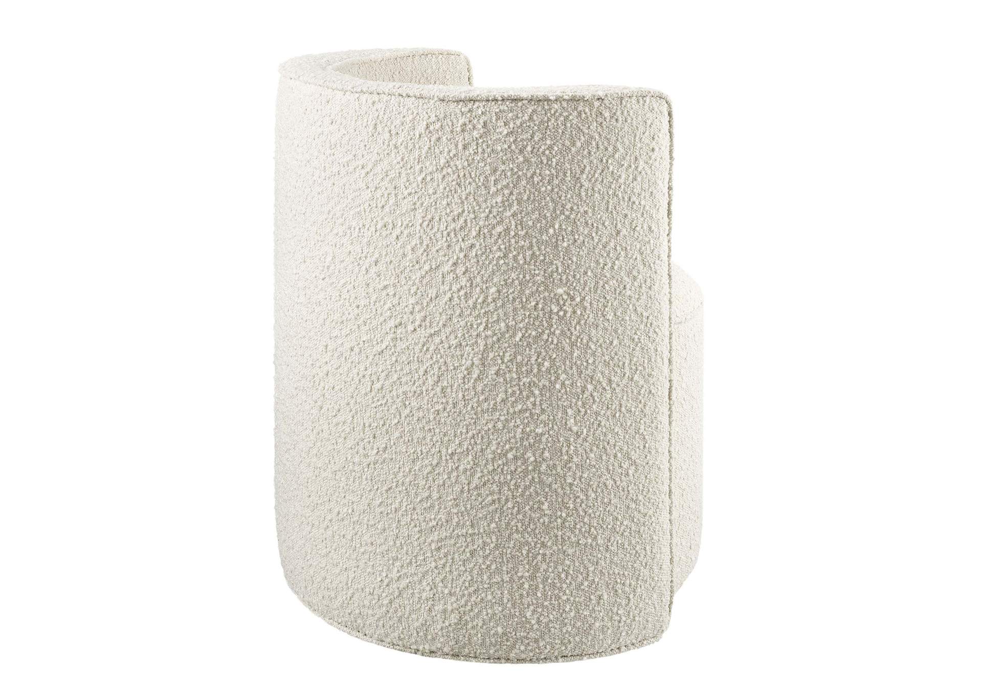 Della Boucle Fabric Swivel Chair