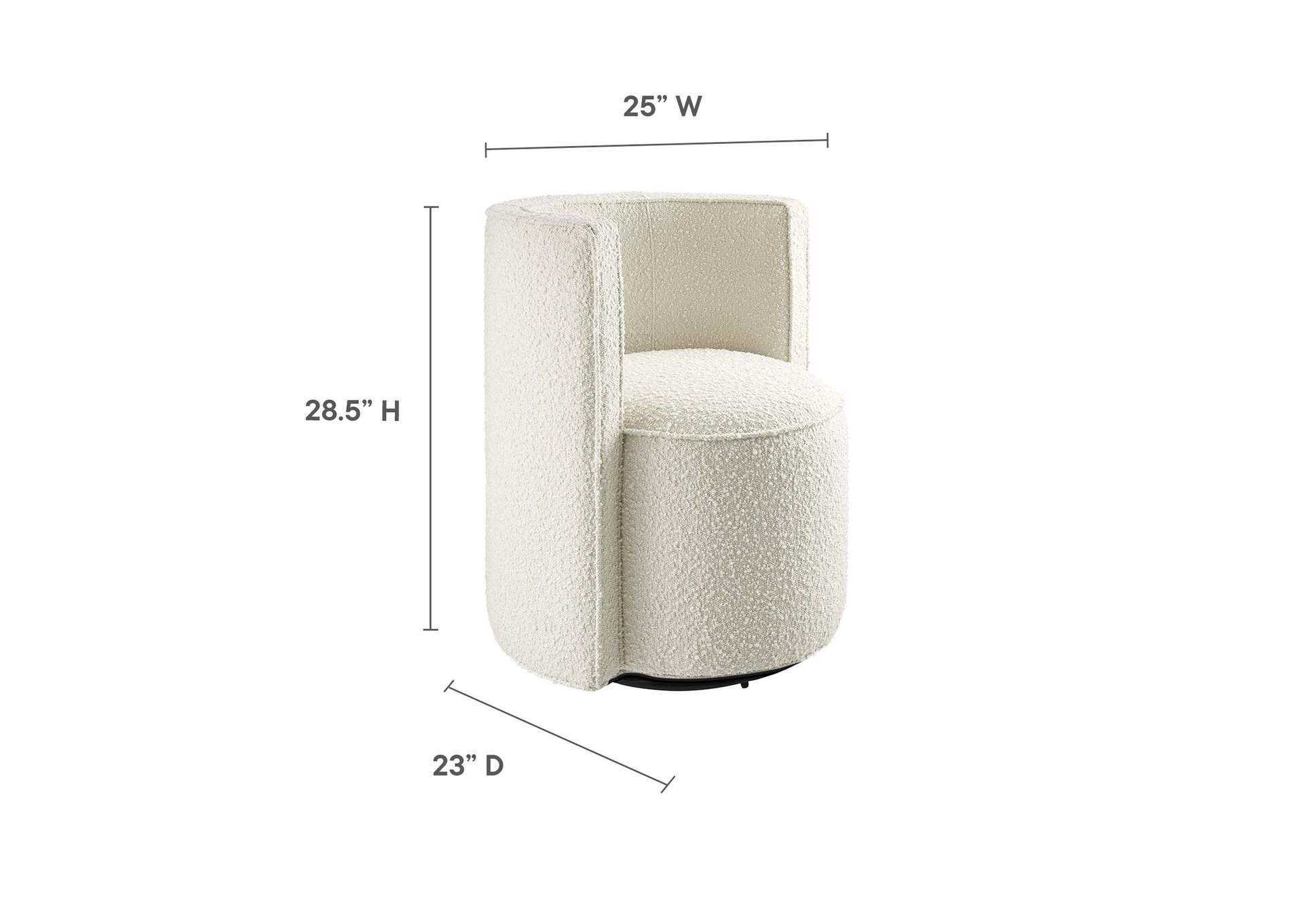 Della Boucle Fabric Swivel Chair