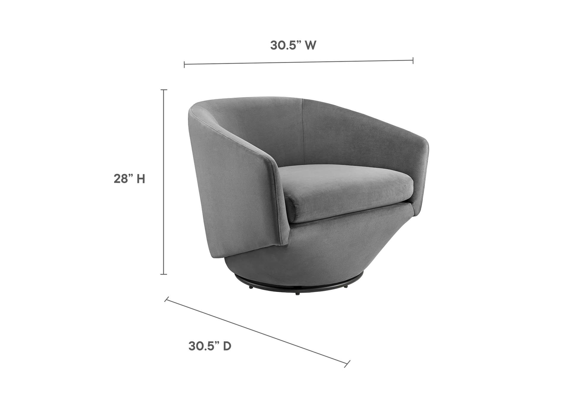 Series Performance Velvet Fabric Swivel Chair image 7