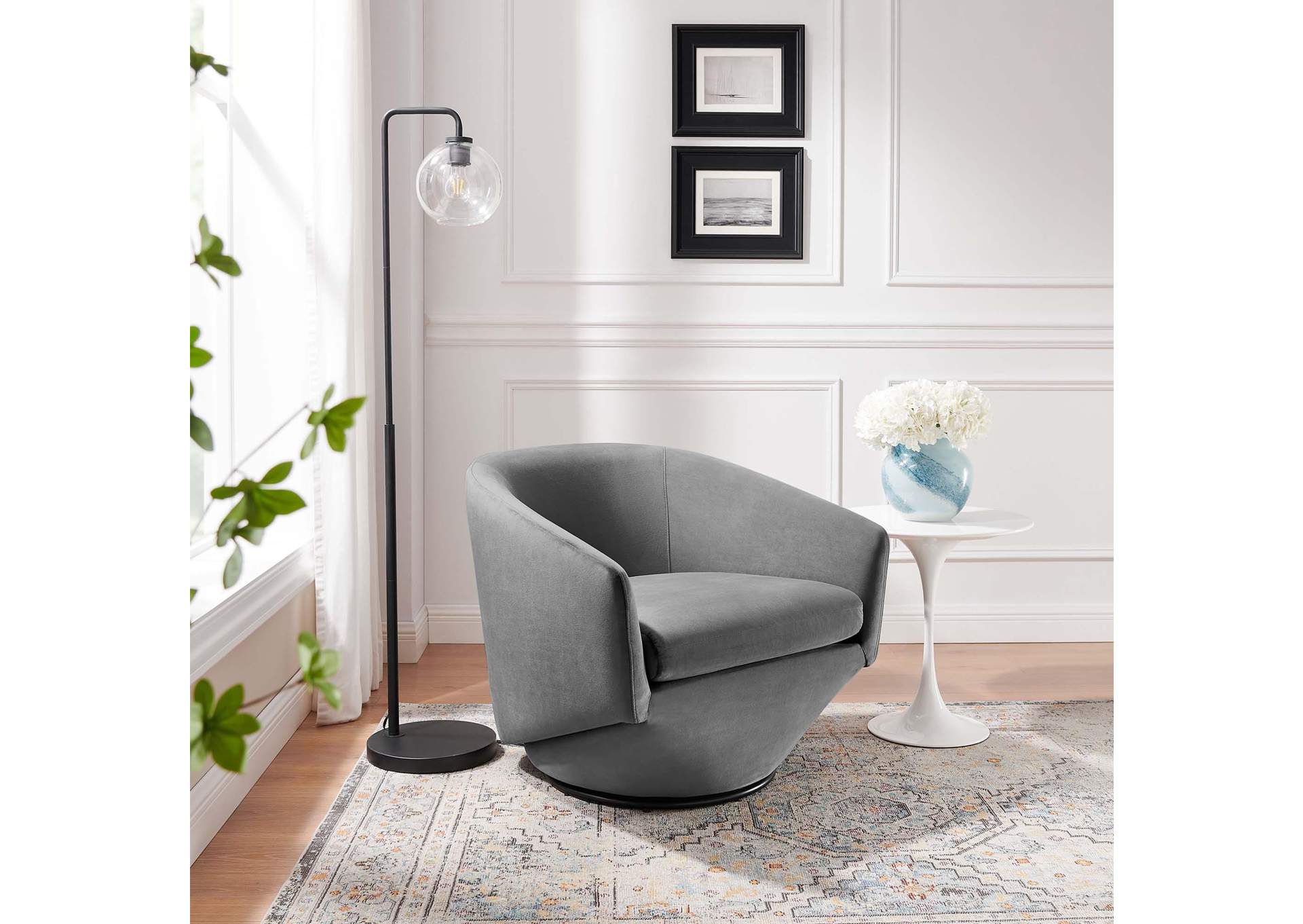 Series Performance Velvet Fabric Swivel Chair By Modway image 10