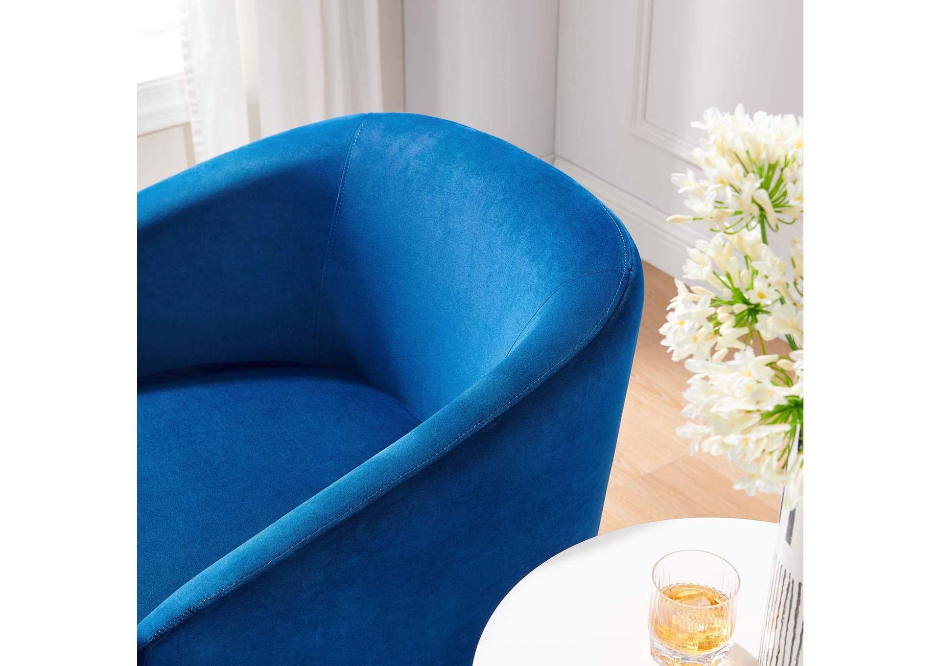 Series Performance Velvet Fabric Swivel Chair image 9