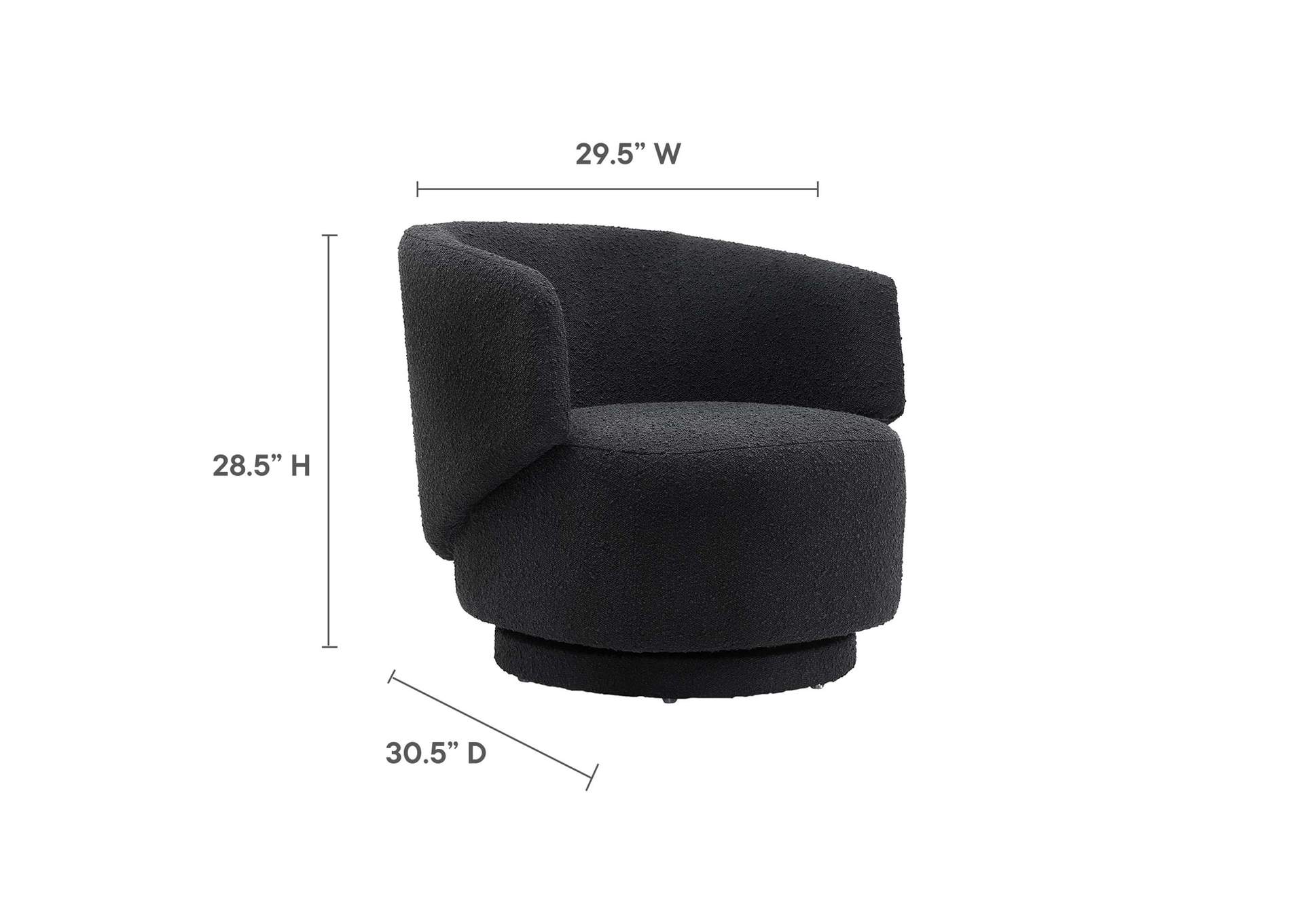 Celestia Boucle Fabric Swivel Chair
