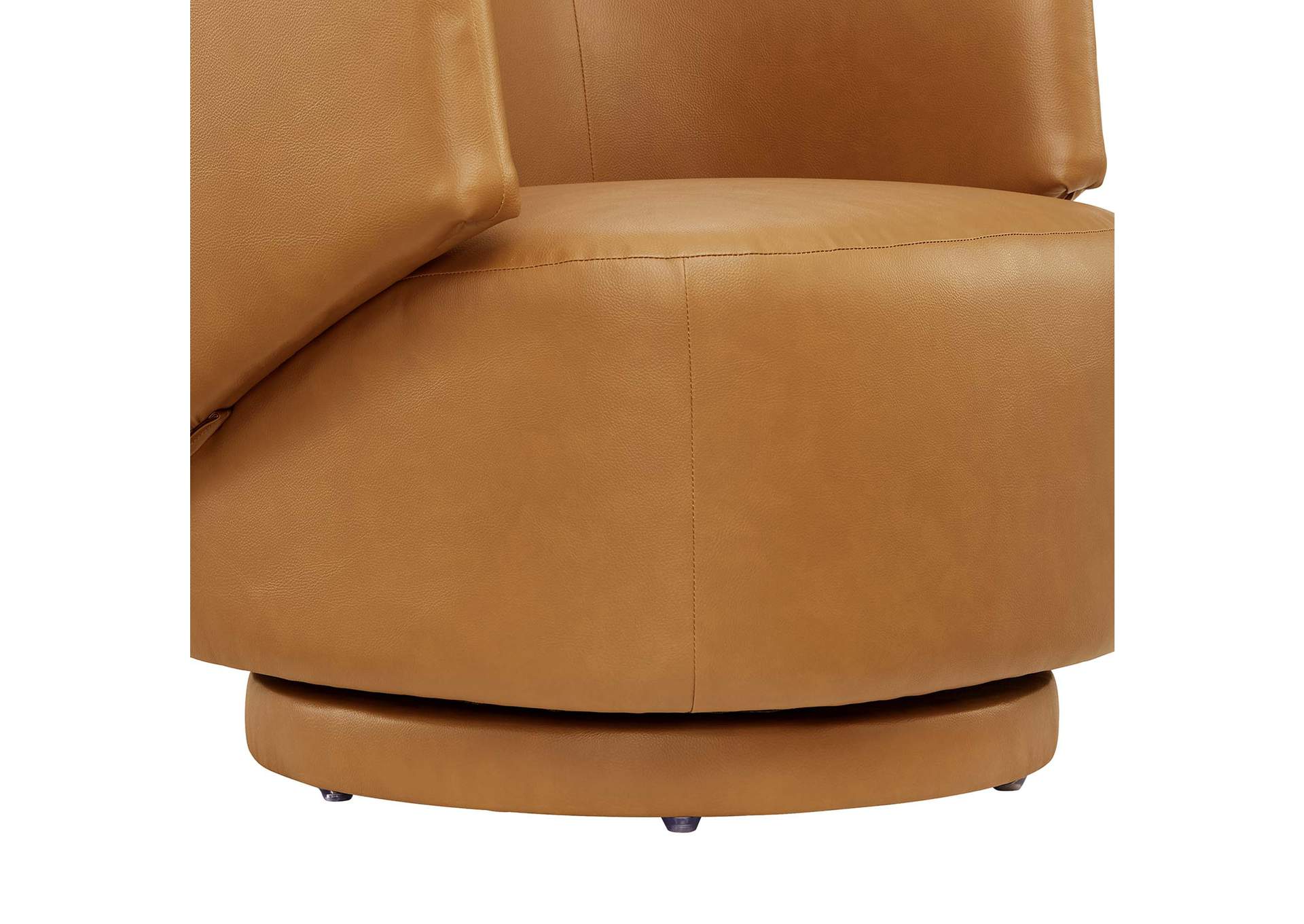 Celestia Vegan Leather Fabric And Wood Swivel Chair