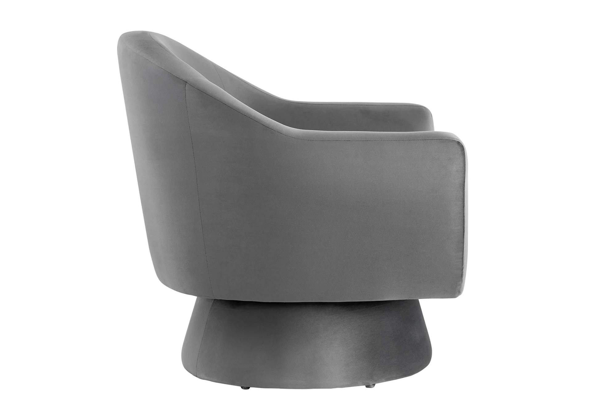 Astral Performance Velvet Fabric And Wood Swivel Chair image 3