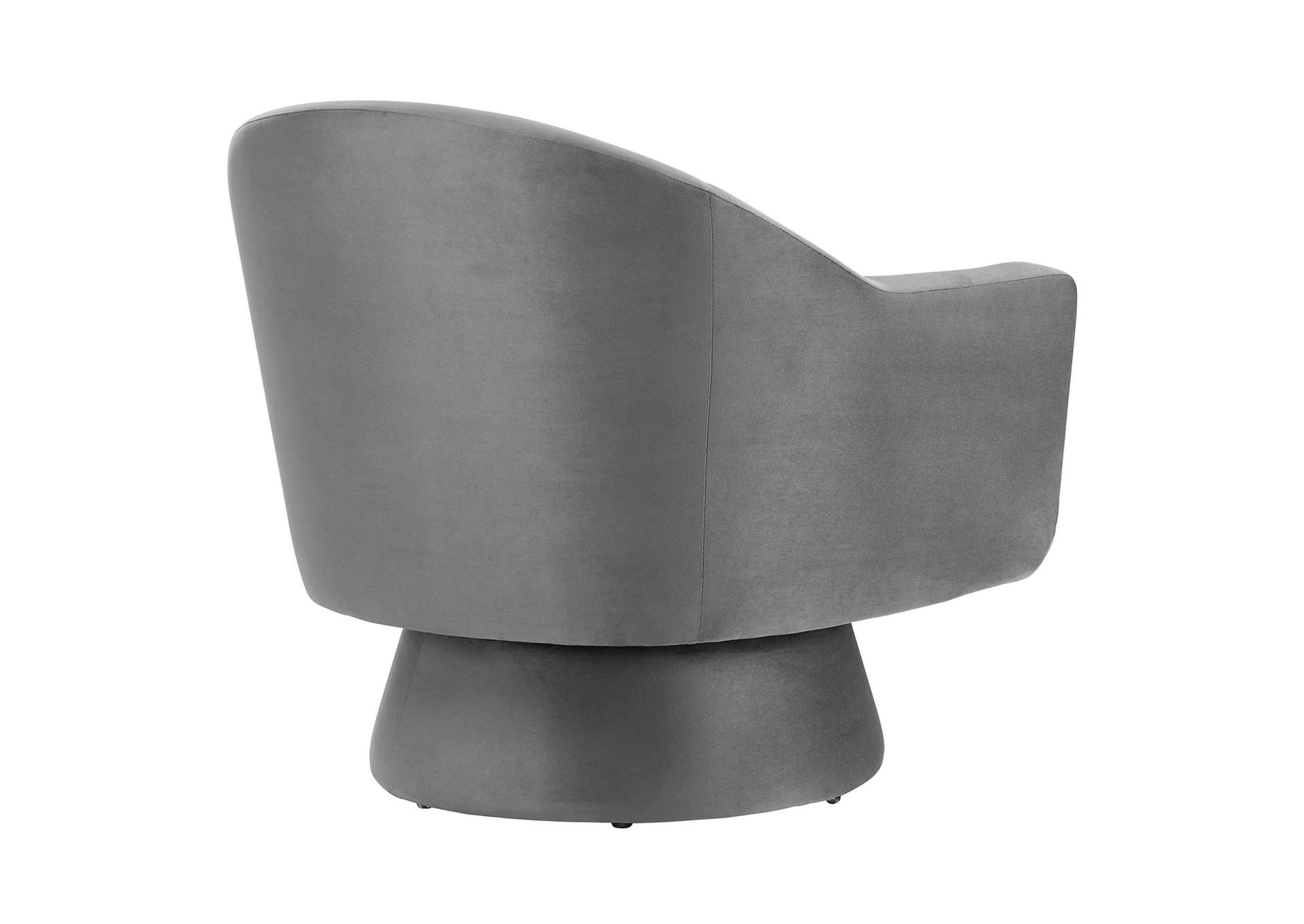 Astral Performance Velvet Fabric And Wood Swivel Chair image 4