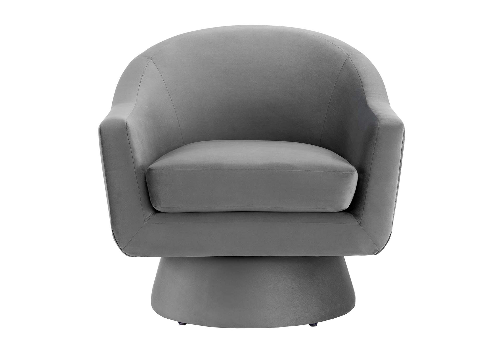 Astral Performance Velvet Fabric And Wood Swivel Chair image 5