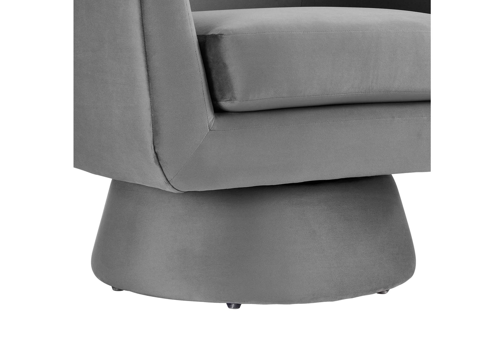 Astral Performance Velvet Fabric And Wood Swivel Chair image 6