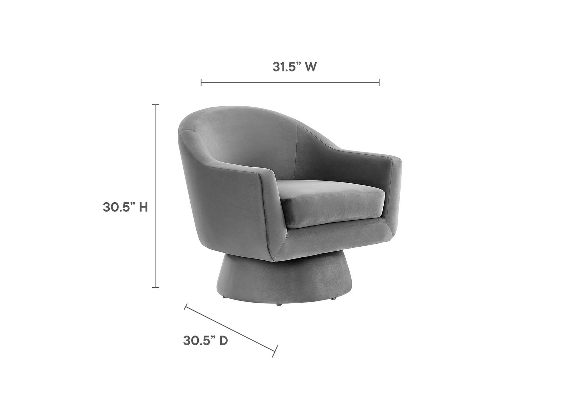 Astral Performance Velvet Fabric And Wood Swivel Chair image 8