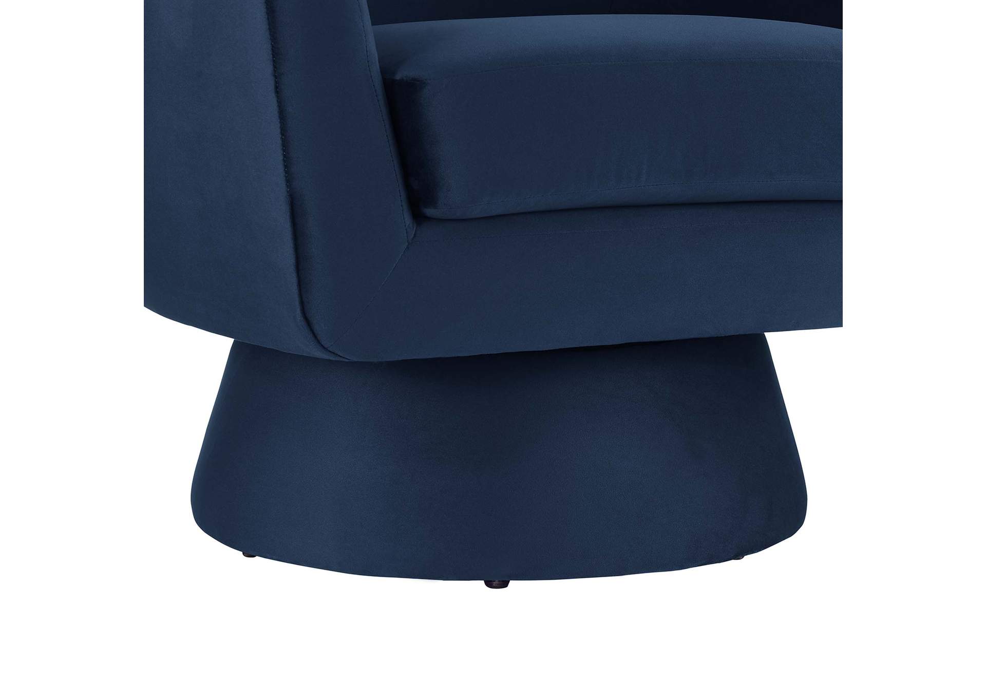 Astral Performance Velvet Fabric And Wood Swivel Chair image 6