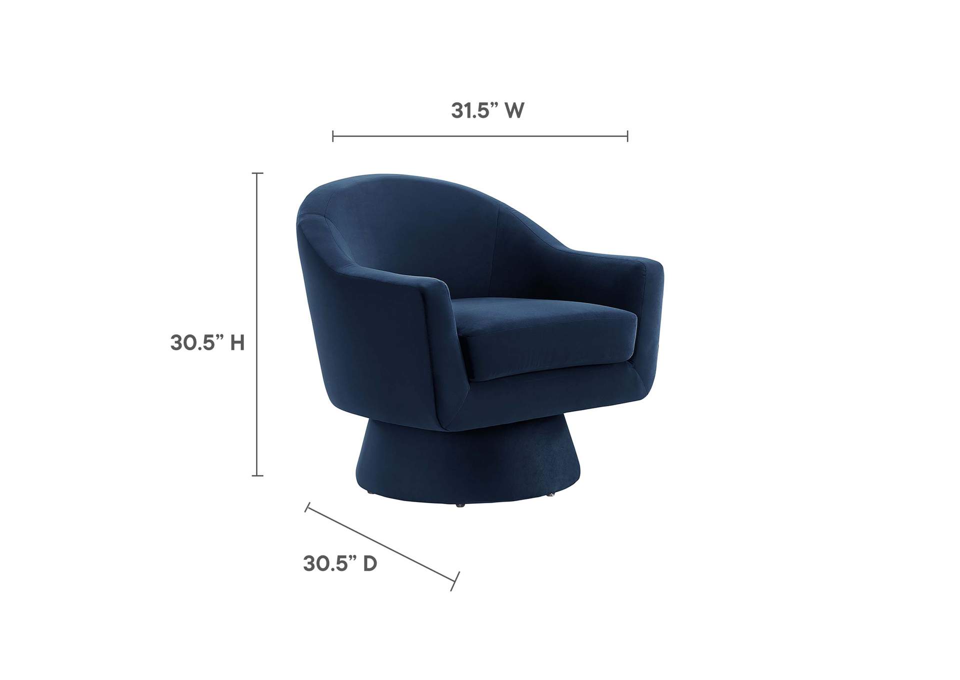 Astral Performance Velvet Fabric And Wood Swivel Chair image 8