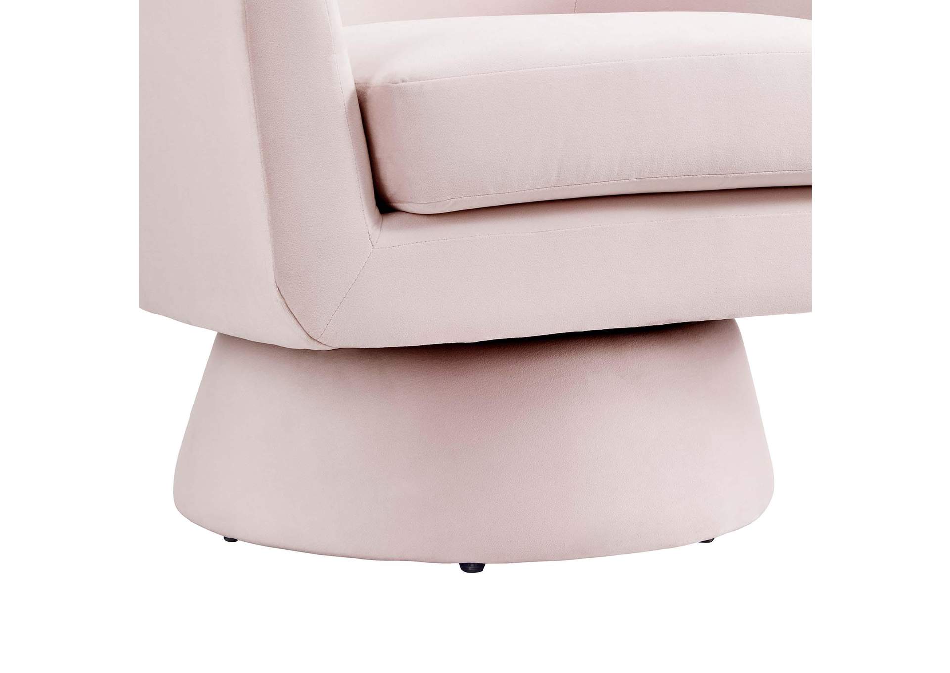 Astral Performance Velvet Fabric And Wood Swivel Chair image 6