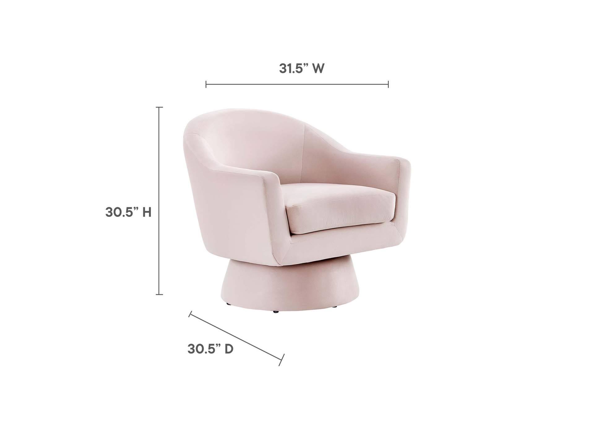 Astral Performance Velvet Fabric And Wood Swivel Chair image 8