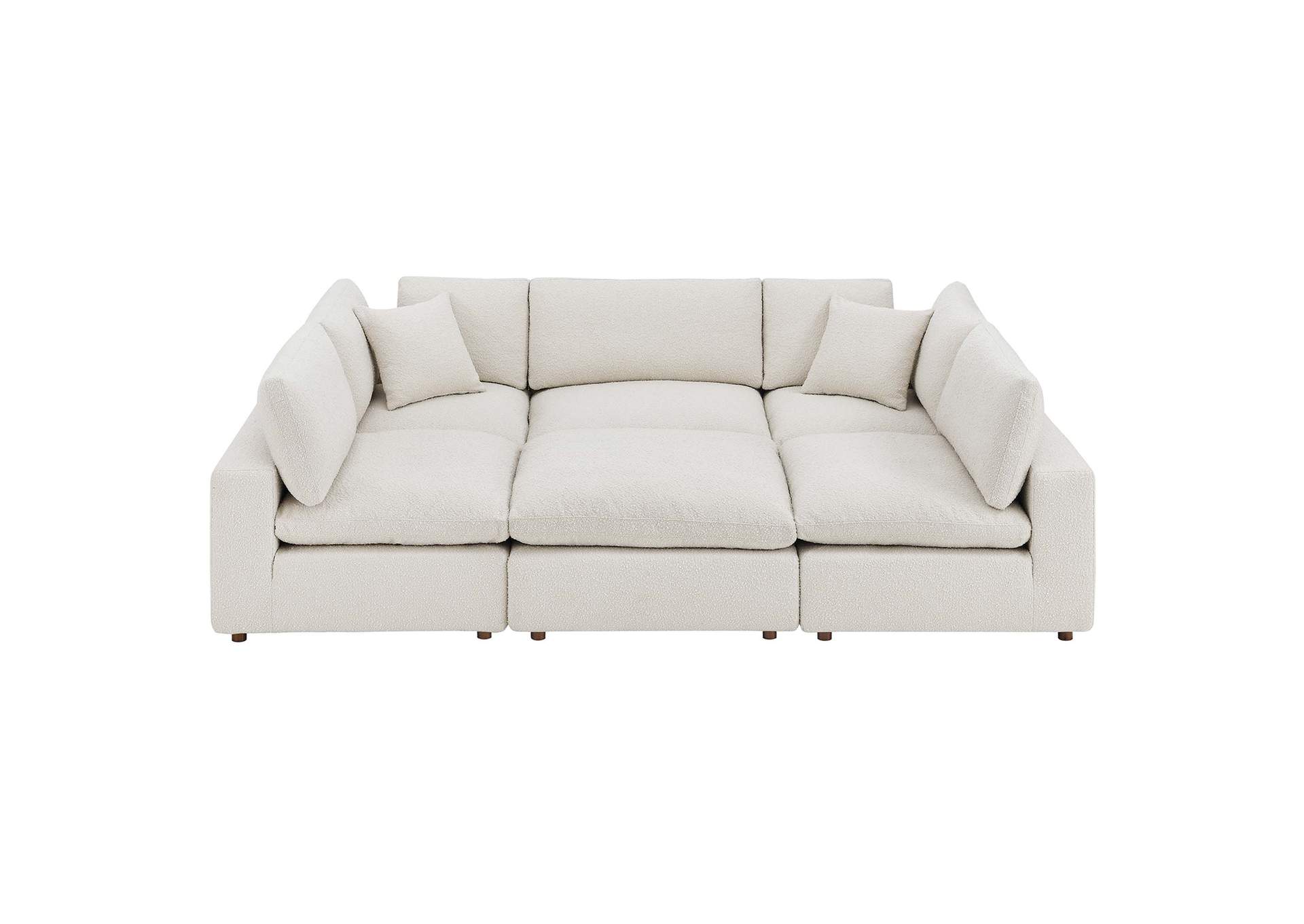 Commix 6-Piece Down Filled Overstuffed Boucle Fabric Sectional Sofa By Modway