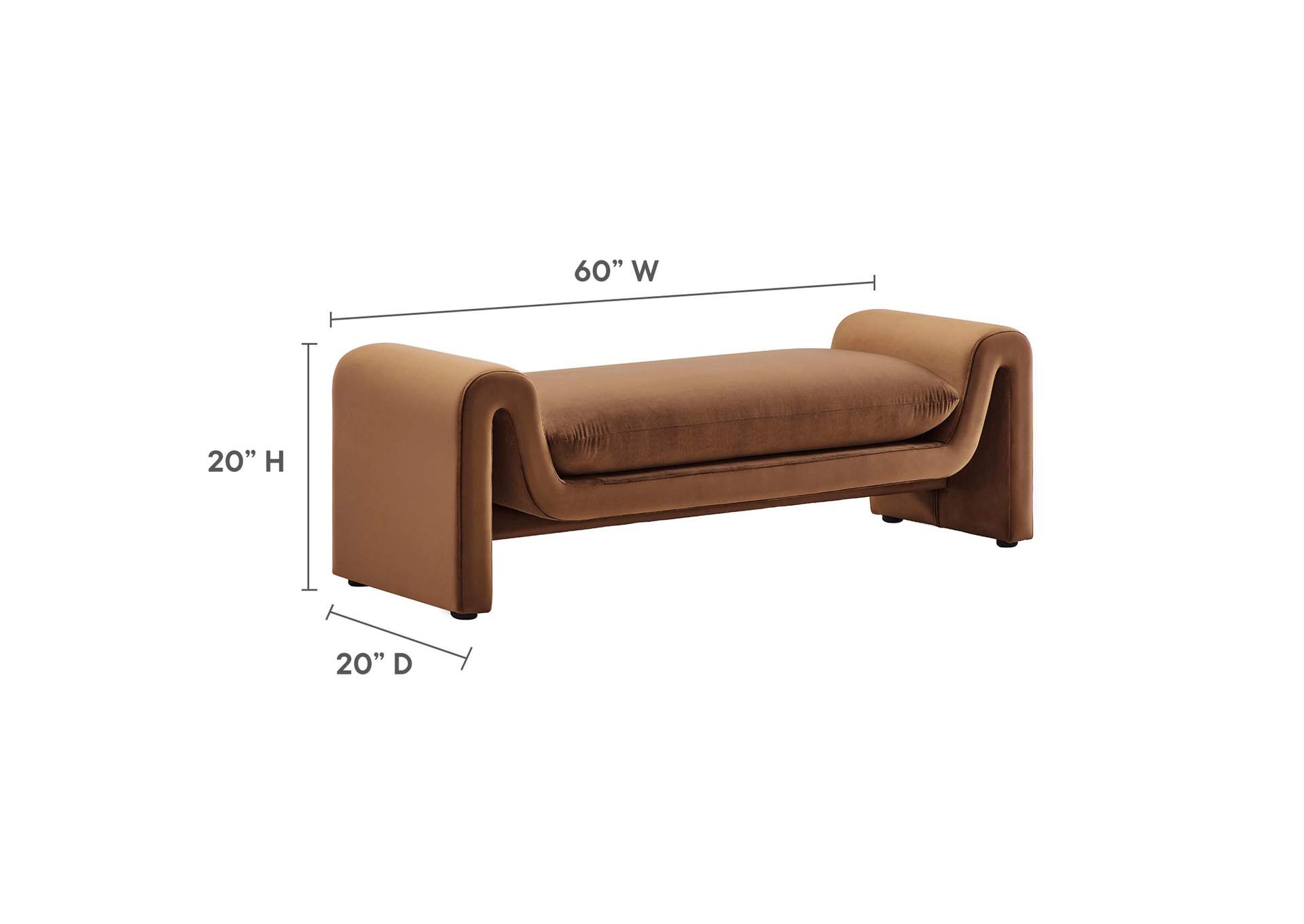 Waverly Performance Velvet Bench image 6