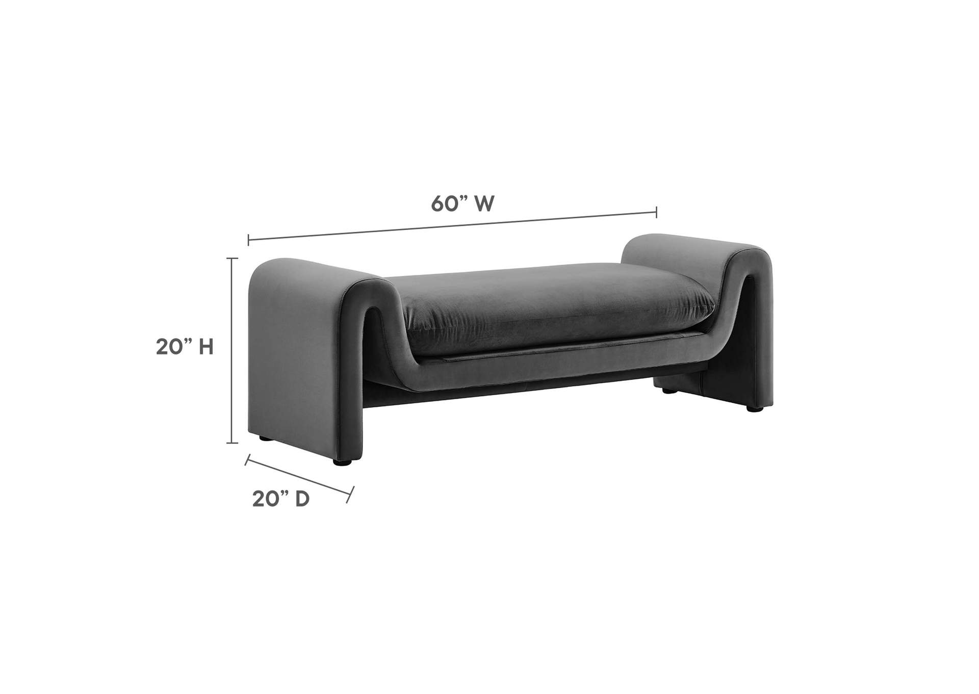 Waverly Performance Velvet Bench image 6