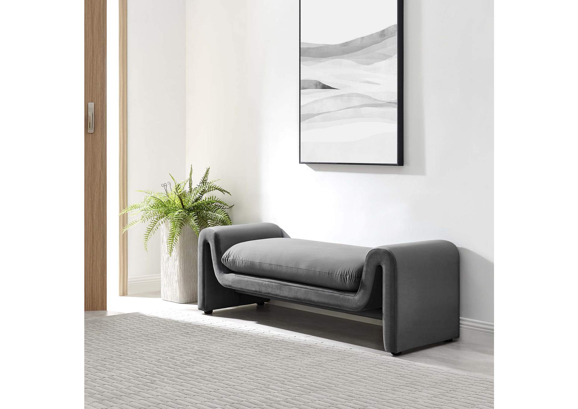 Waverly Performance Velvet Bench image 9