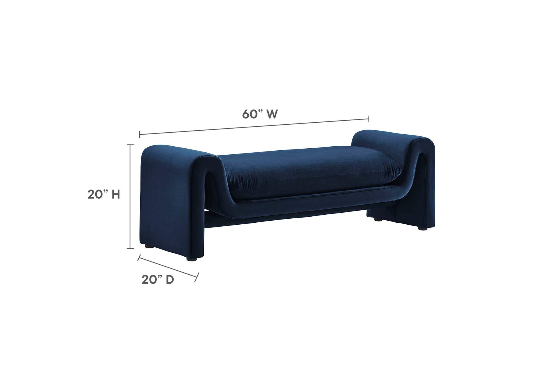 Waverly Performance Velvet Bench image 6
