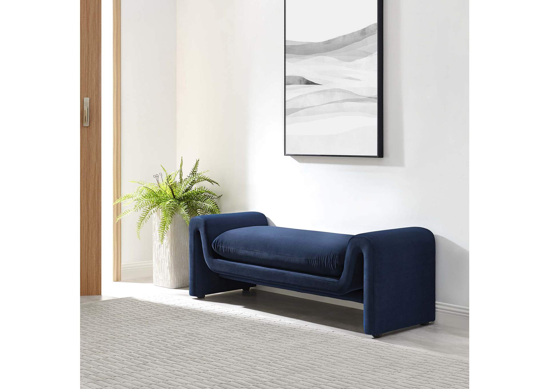 Waverly Performance Velvet Bench image 9