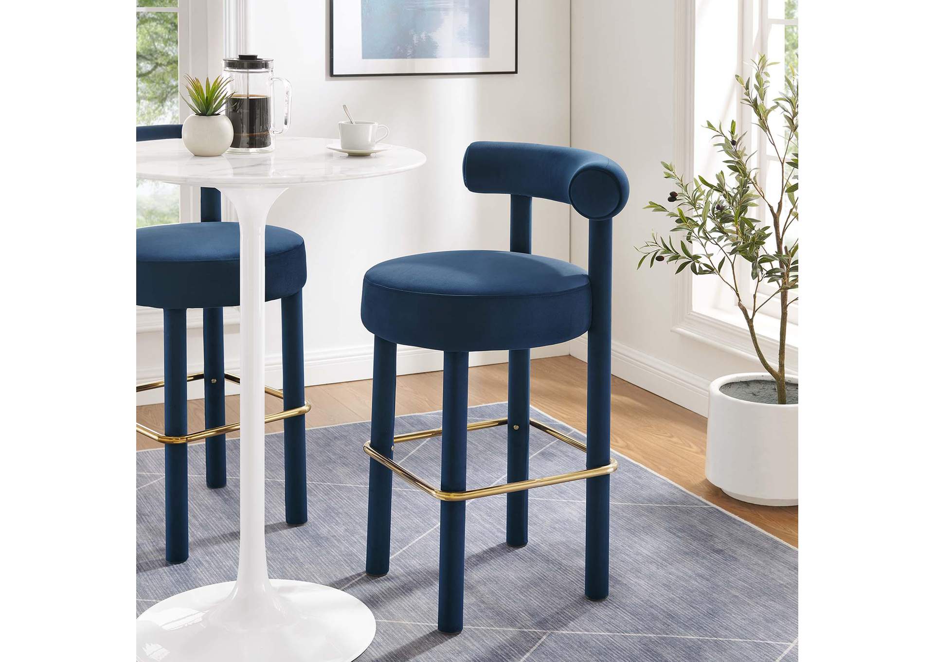 Toulouse Performance Velvet Bar Stool By Modway image 9