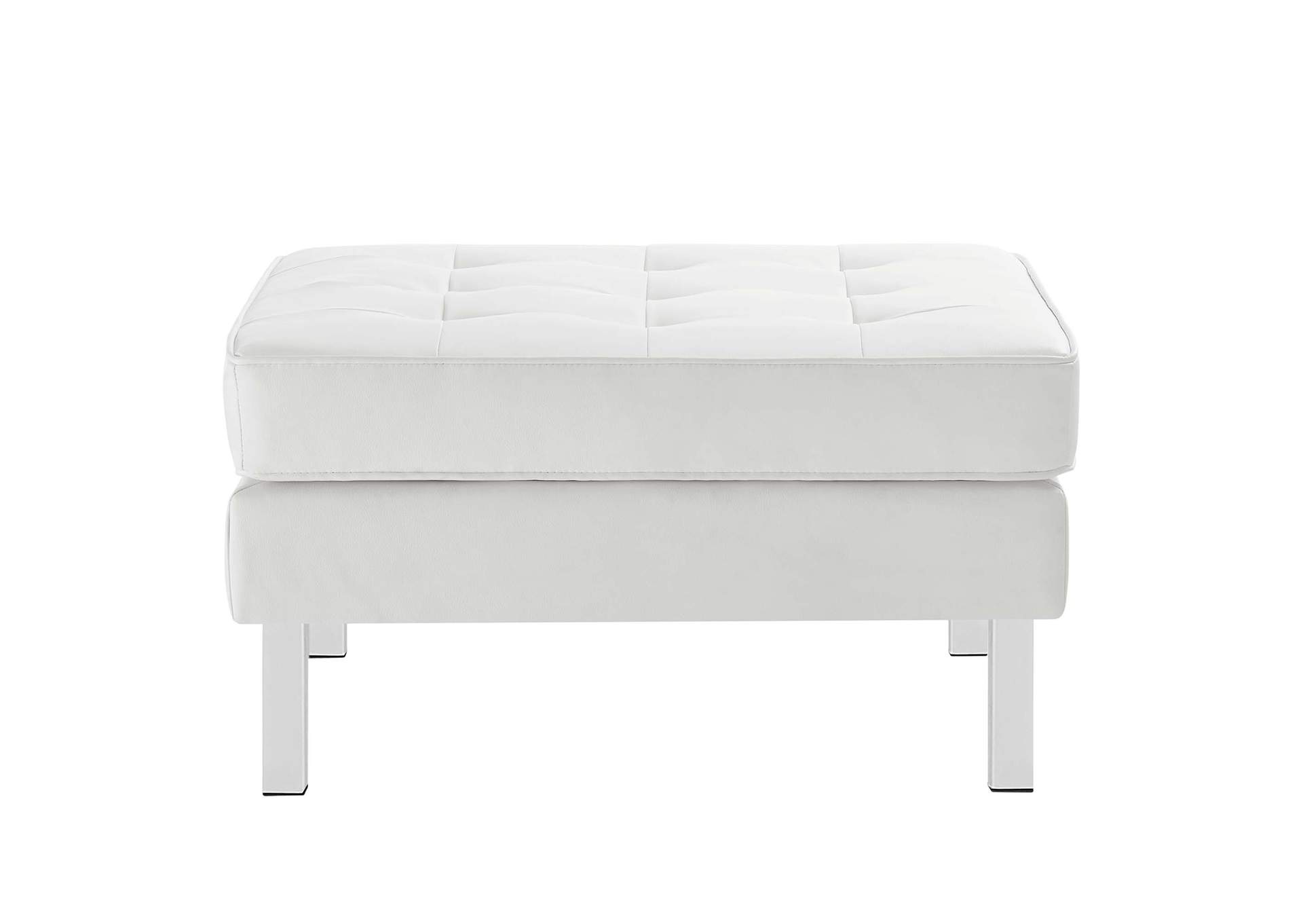 Loft Tufted Vegan Leather Sofa And Ottoman Set