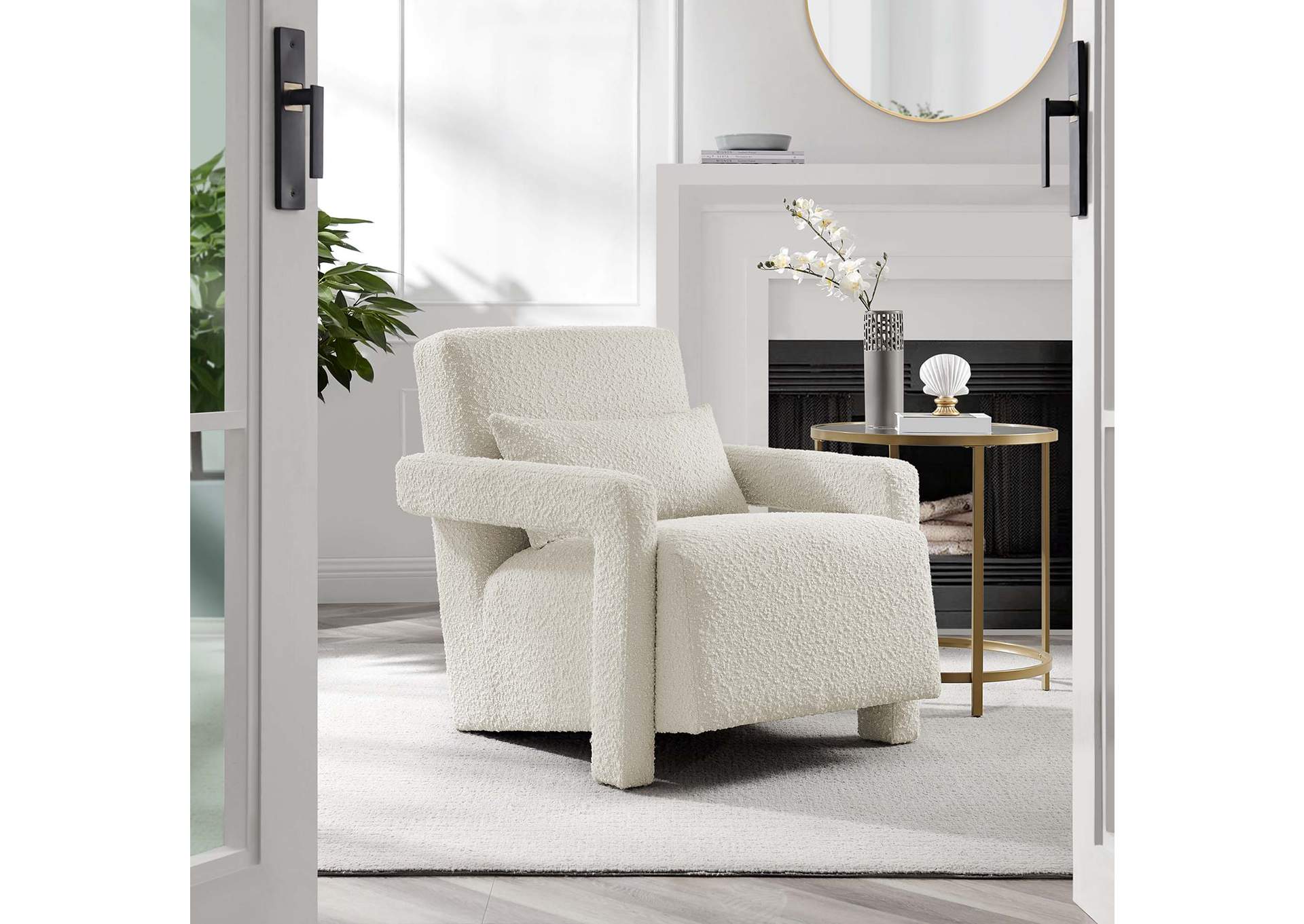 Mirage Boucle Upholstered Armchair By Modway