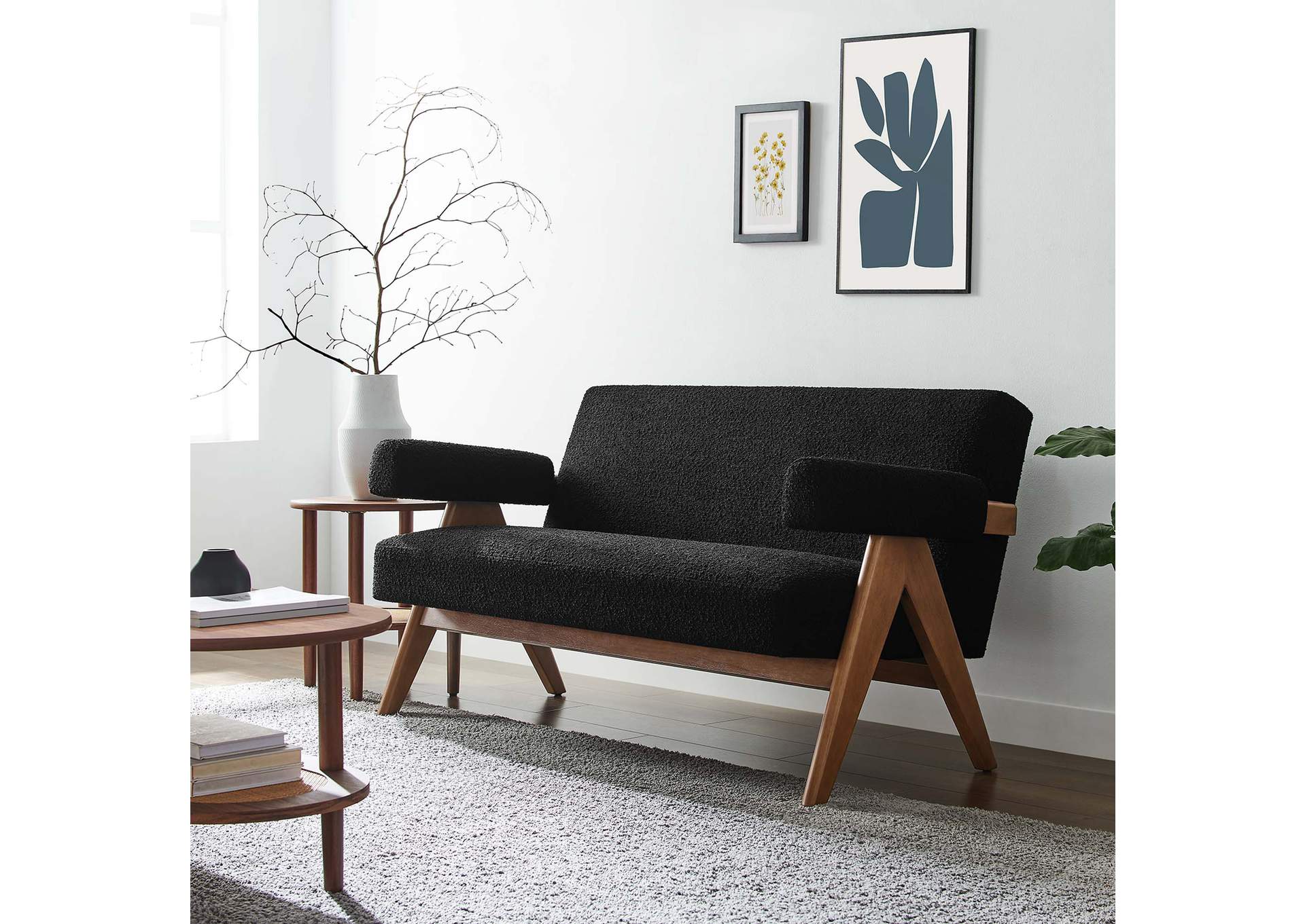 Lyra Boucle Fabric Loveseat By Modway