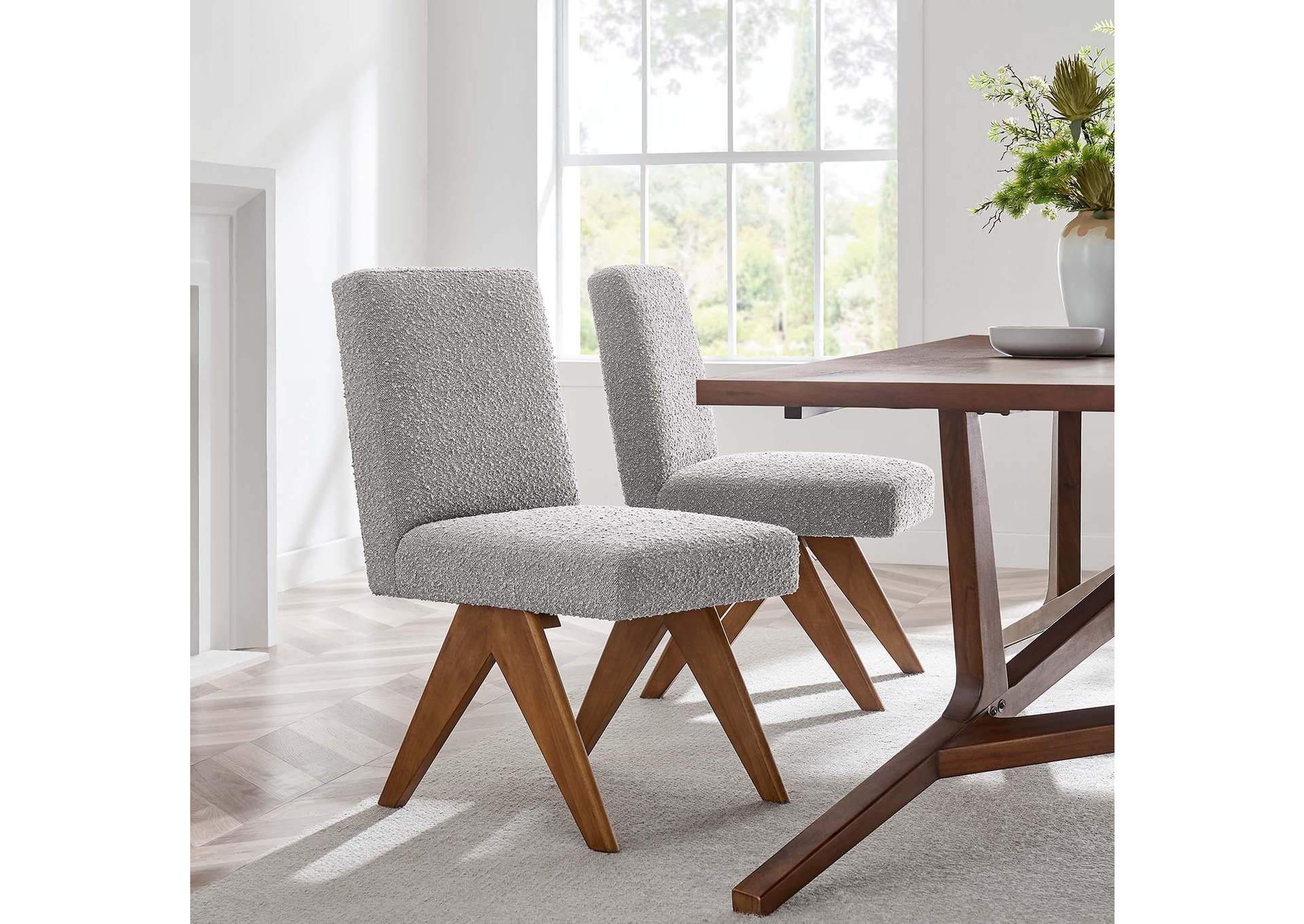 Lyra Boucle Fabric Dining Room Side Chair - Set Of 2 image 10