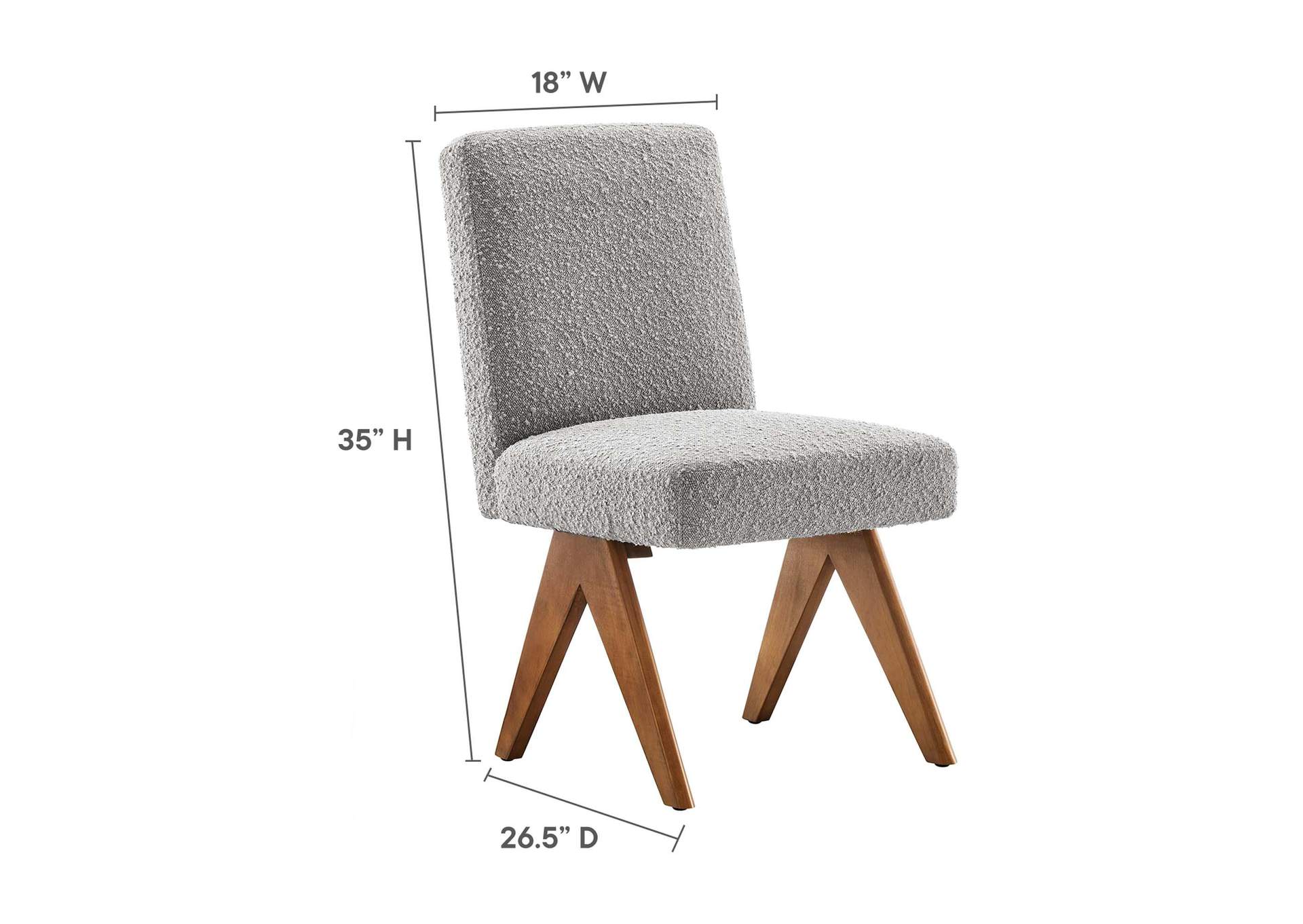 Lyra Boucle Fabric Dining Room Side Chair - Set Of 2 image 9