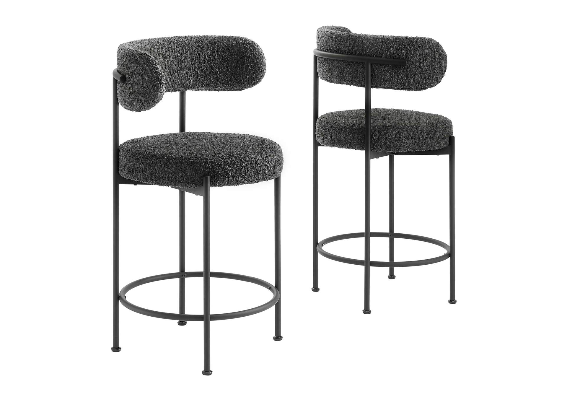 Albie Boucle Fabric Counter Stools Set Of 2 By Modway image 1