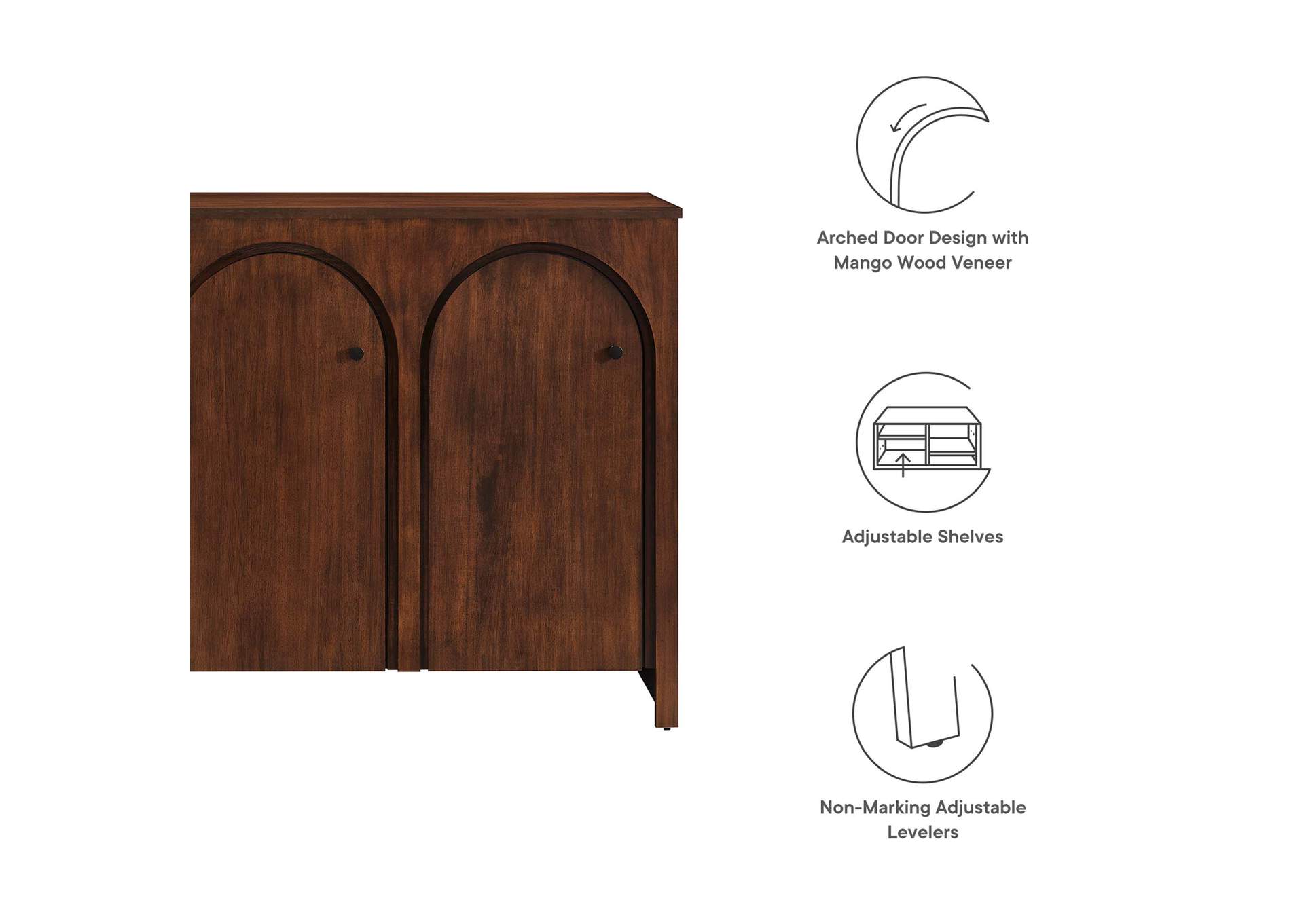 Appia 3-Door Arched Door Sideboard Storage Cabinet